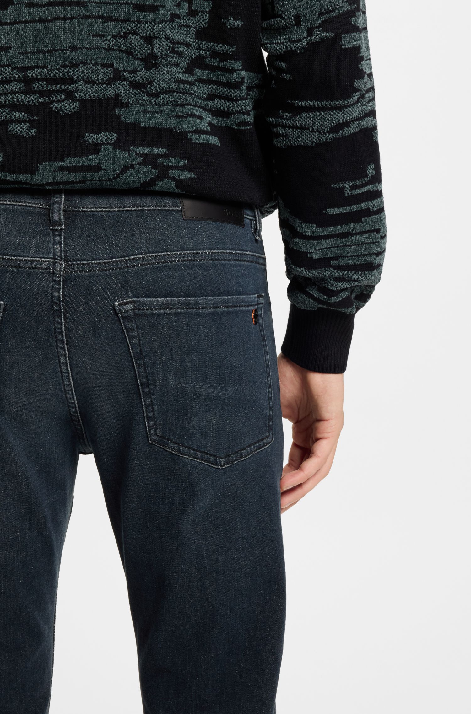 【BOSS博斯】Maine 常规版型蓝色超弹牛仔裤