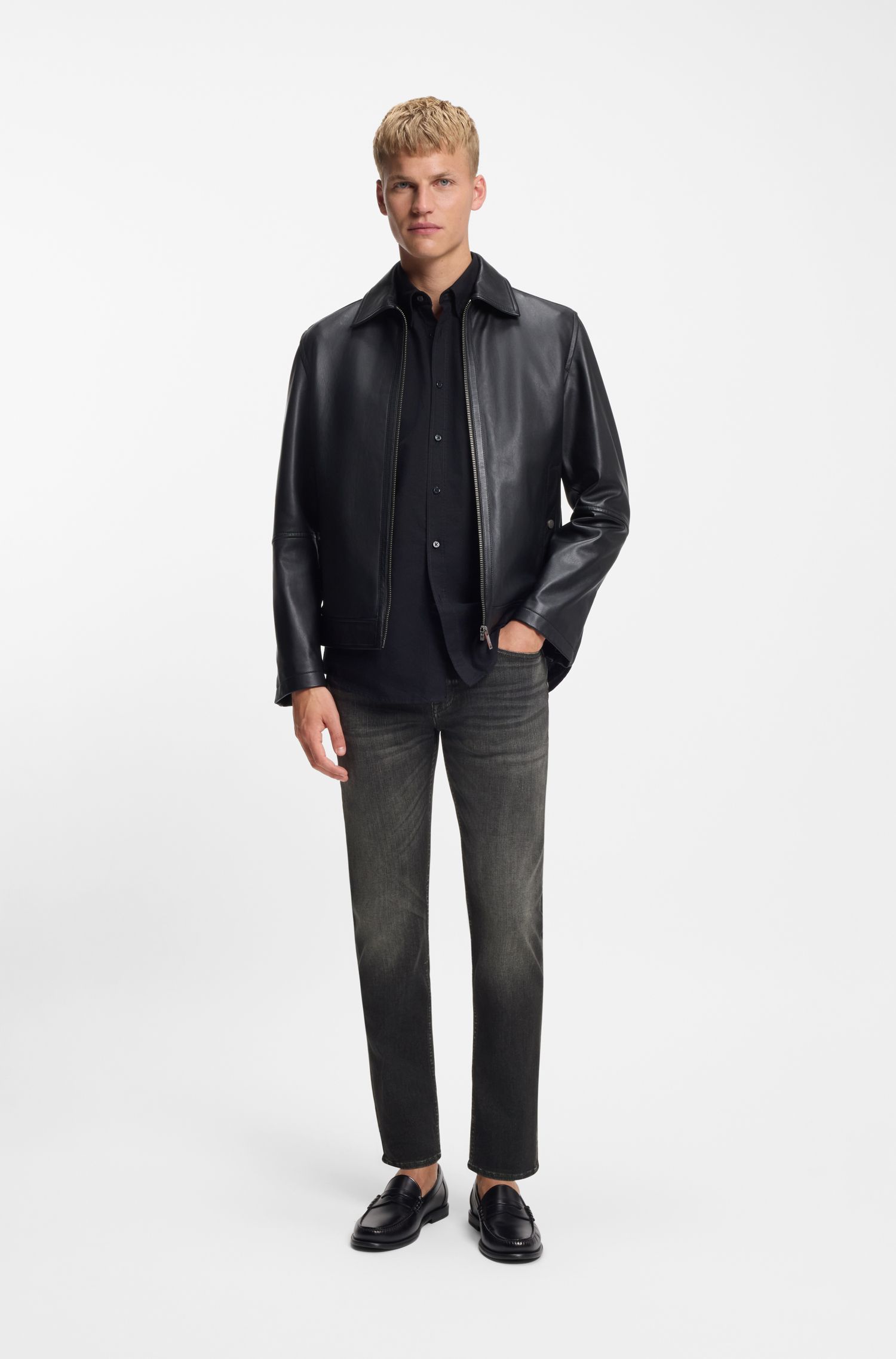 【BOSS博斯】Delaware 修身黑色弹力牛仔裤