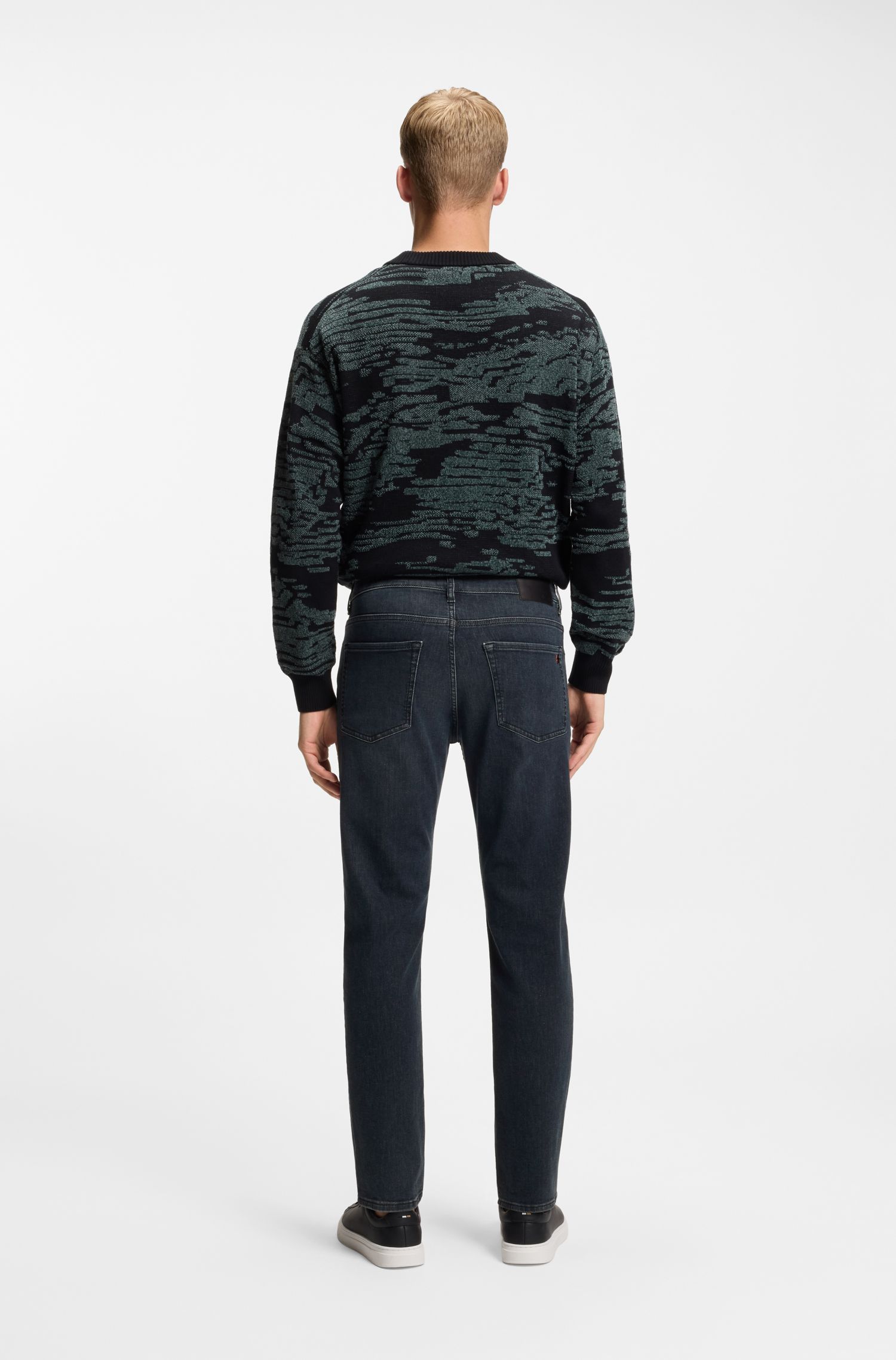 【BOSS博斯】Maine 常规版型蓝色超弹牛仔裤