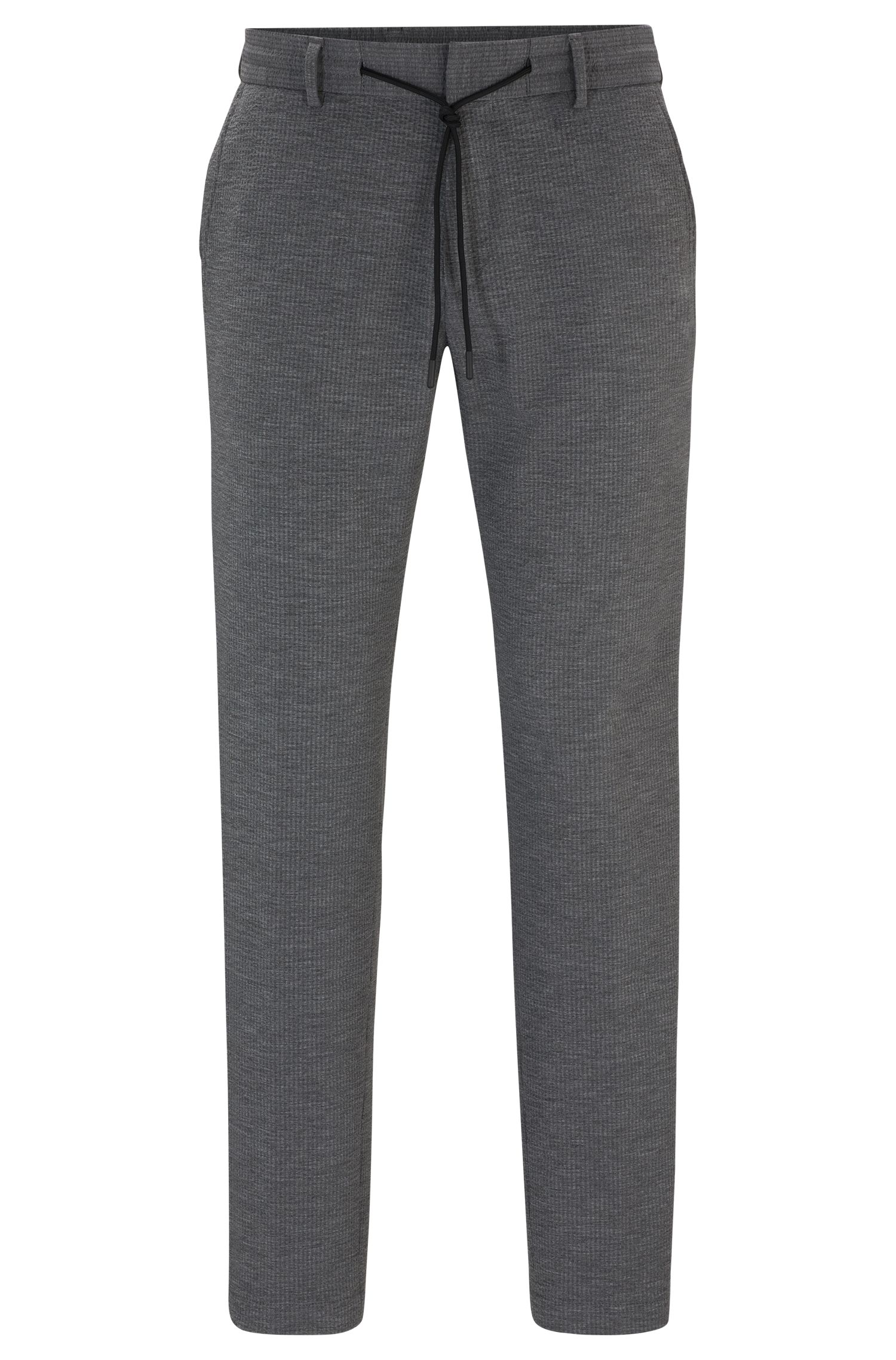 【BOSS博斯】弹力泡泡纱修身长裤