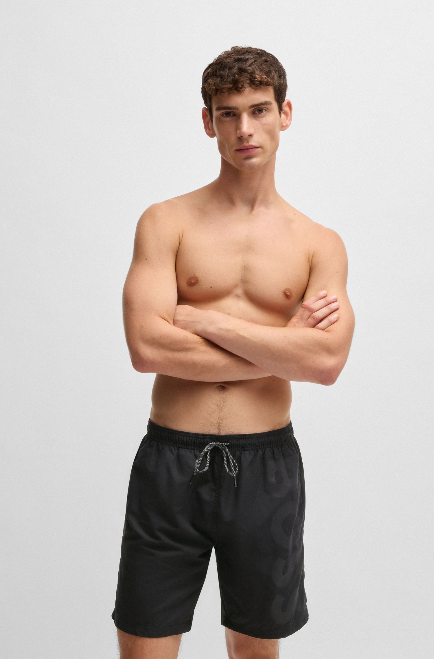 【BOSS博斯】快干面料全衬里游泳短裤