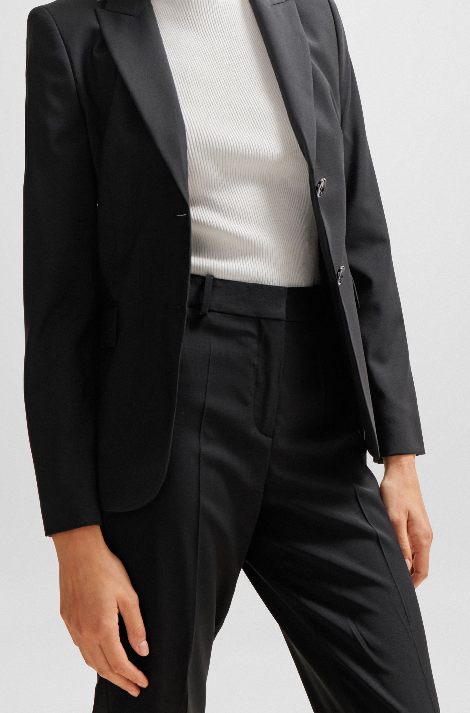 【BOSS博斯】羊毛常规版型七分裤