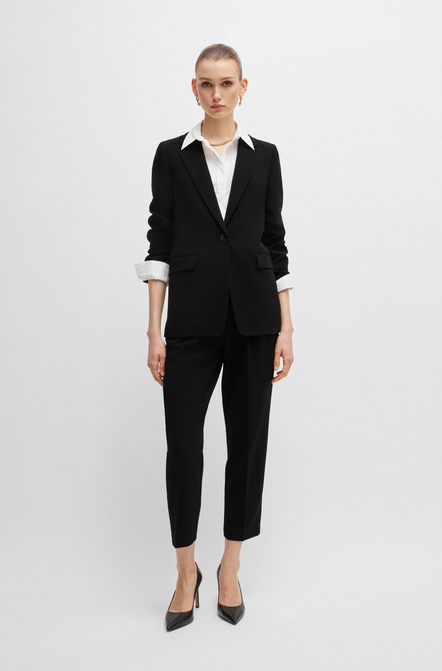 【BOSS博斯】常规版型绉纱面料夹克