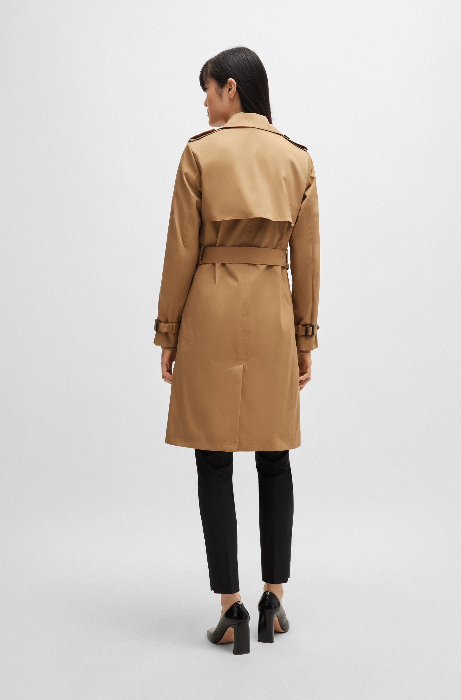 【BOSS博斯】搭扣腰带常规版型风衣