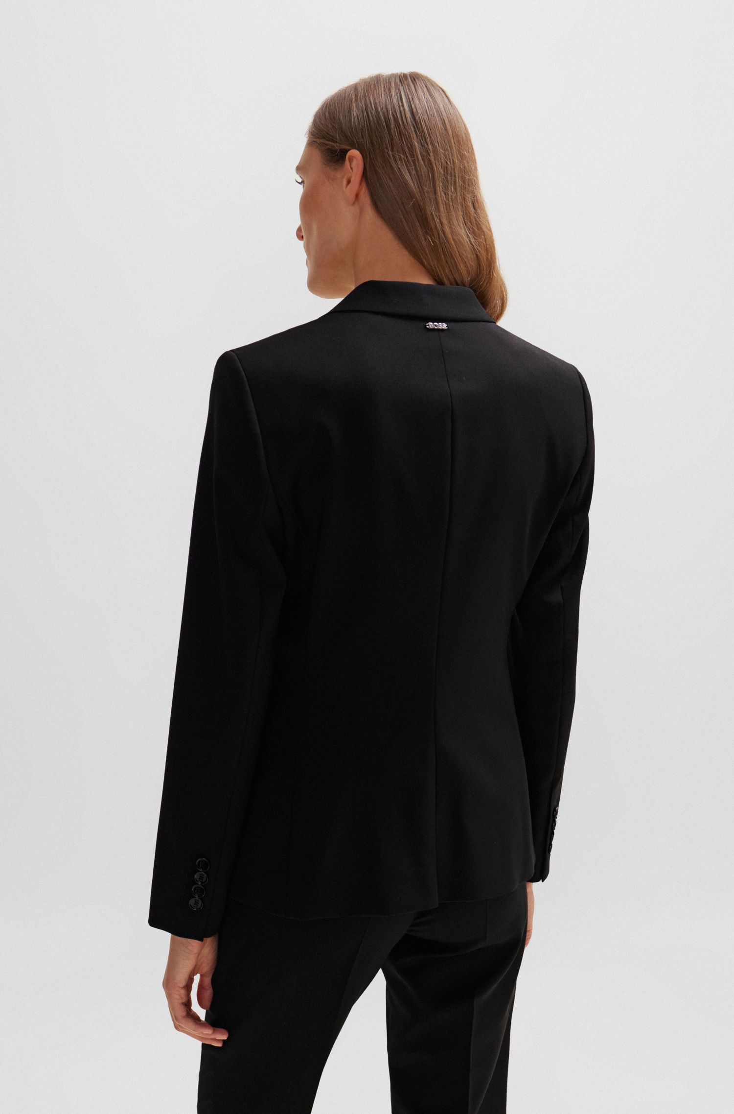 【BOSS博斯】翻盖口袋羊毛常规版型夹克