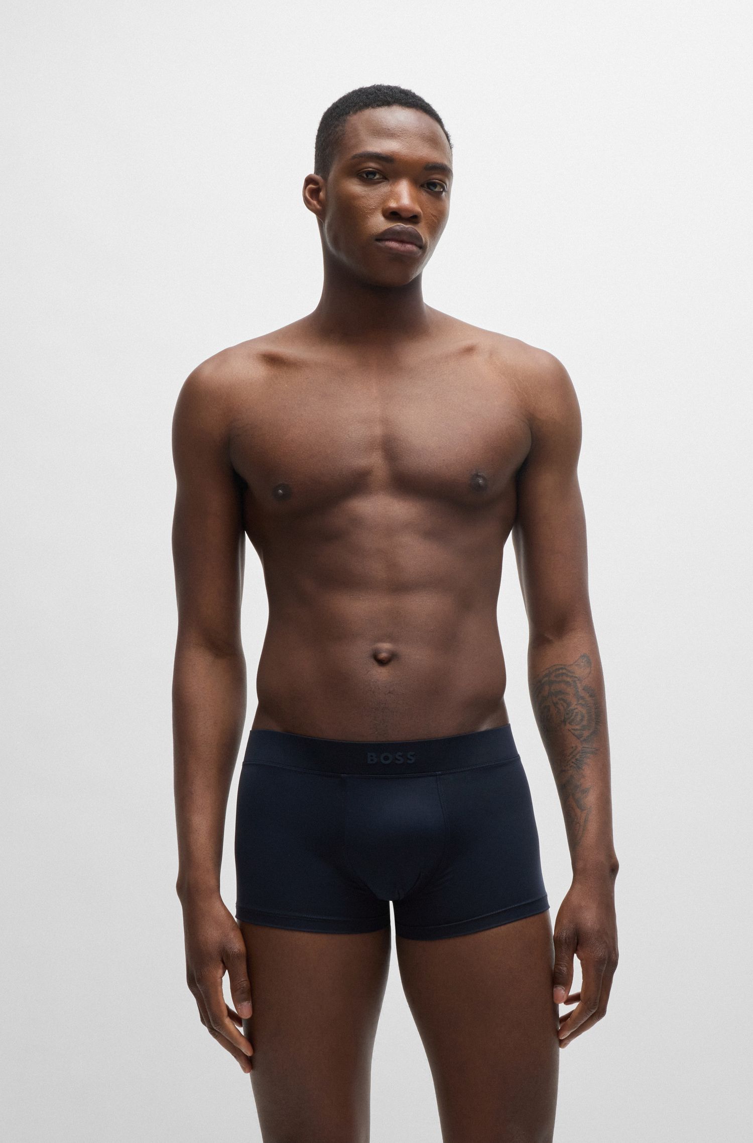 【BOSS博斯】徽标裤腰弹力微纤维经典款平角内裤