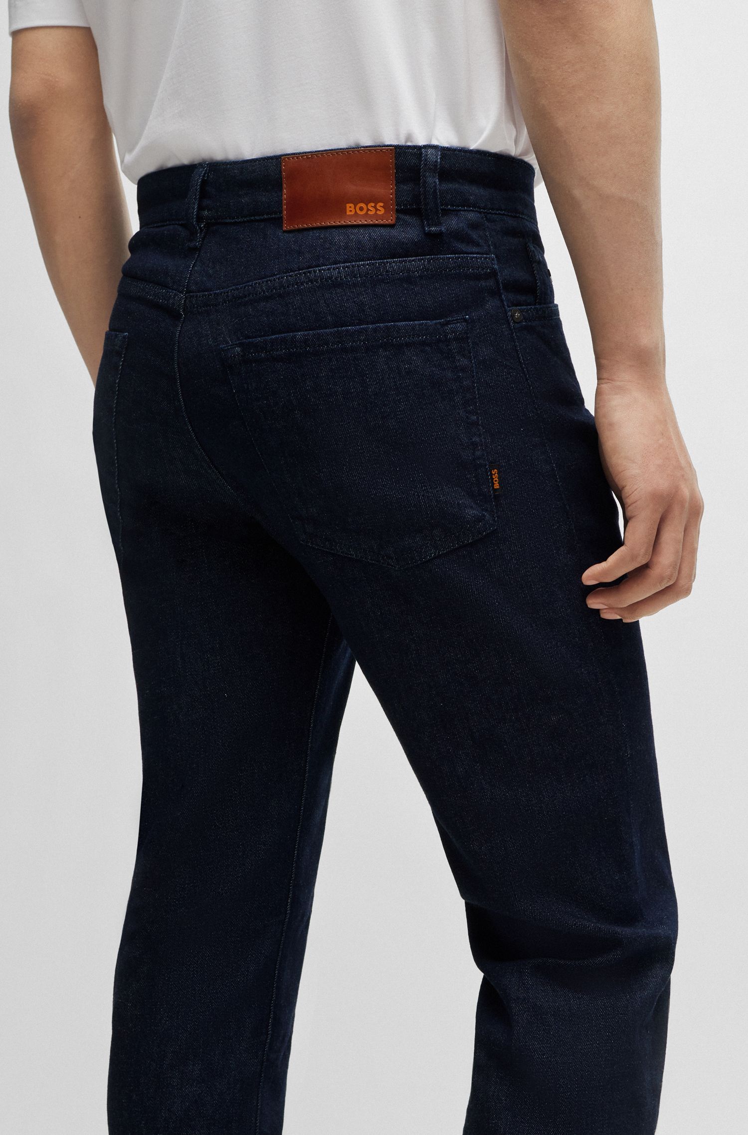【BOSS博斯】常规版型深靛蓝舒适弹力牛仔裤