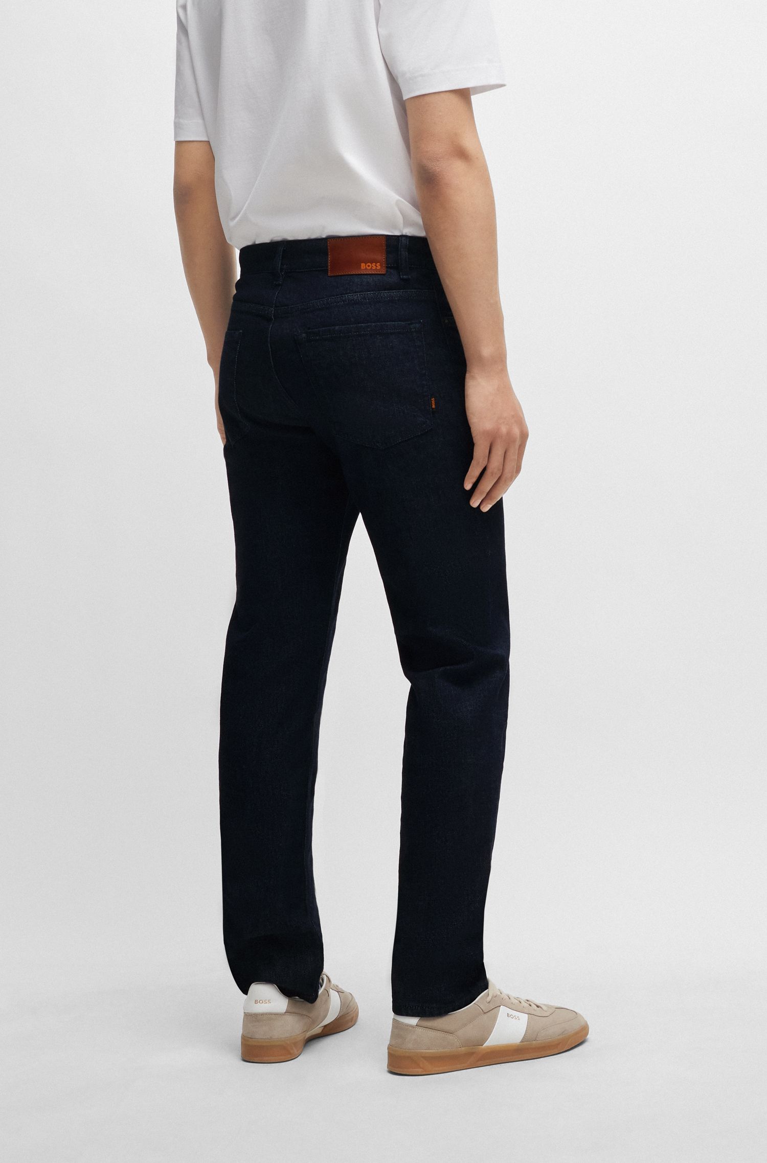 【BOSS博斯】常规版型深靛蓝舒适弹力牛仔裤