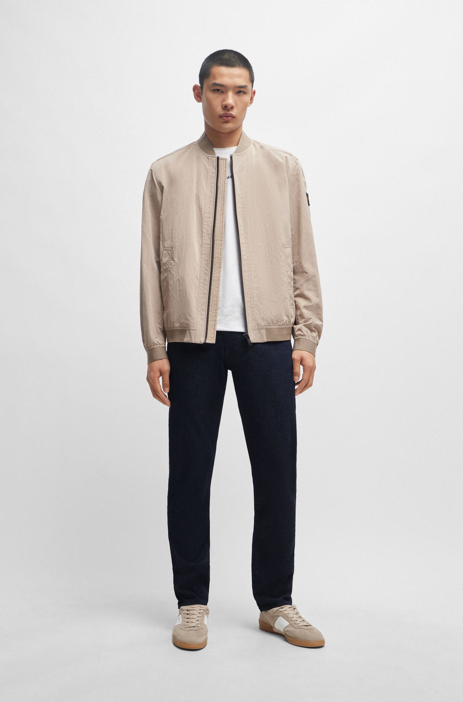 【BOSS博斯】常规版型深靛蓝舒适弹力牛仔裤