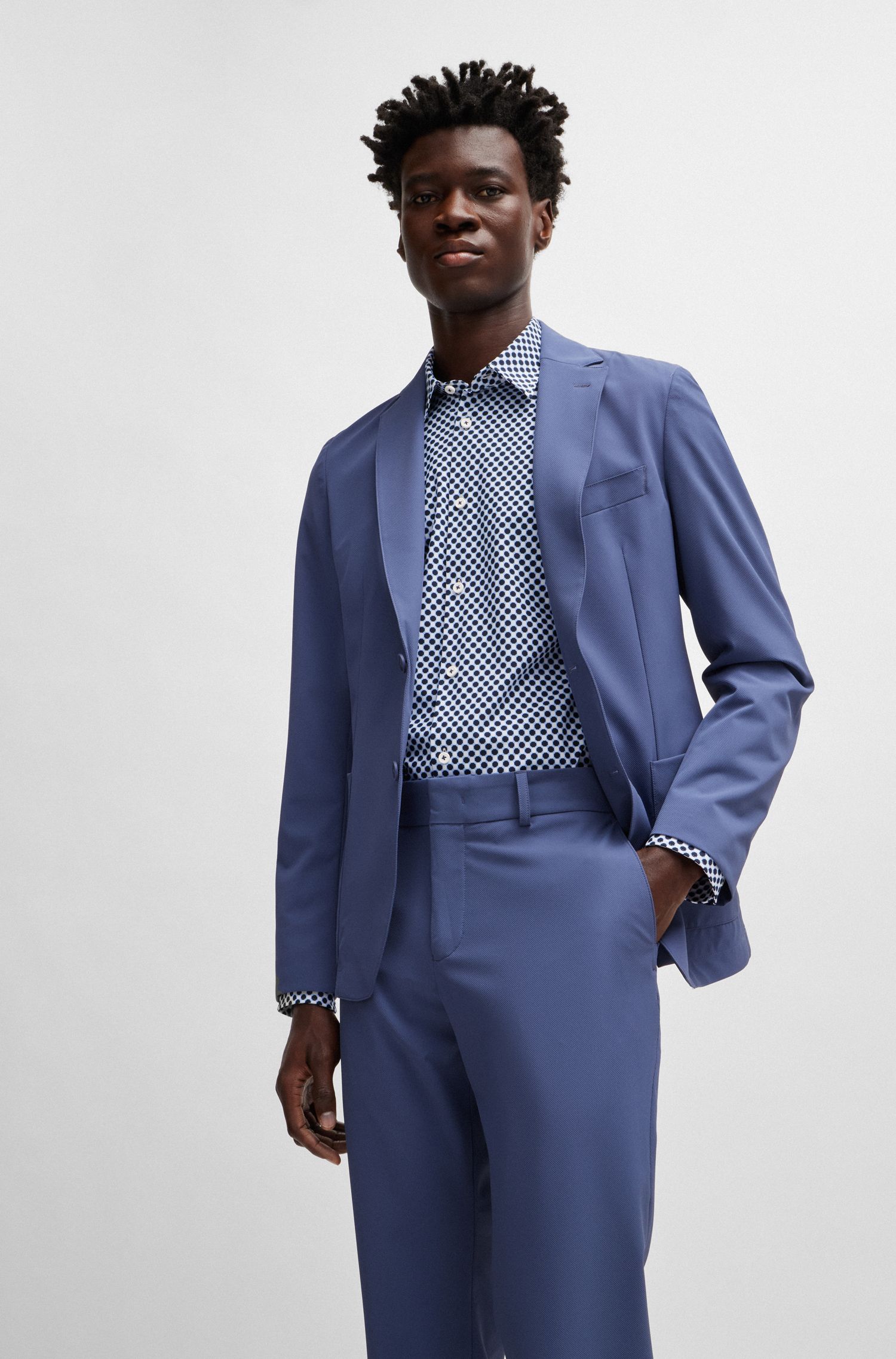 【BOSS博斯】弹力面料修身版型长裤