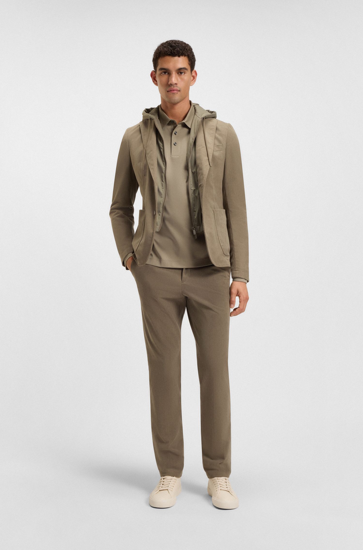 【BOSS博斯】双 B 造型交织字母装饰丝光棉质 Polo 衫