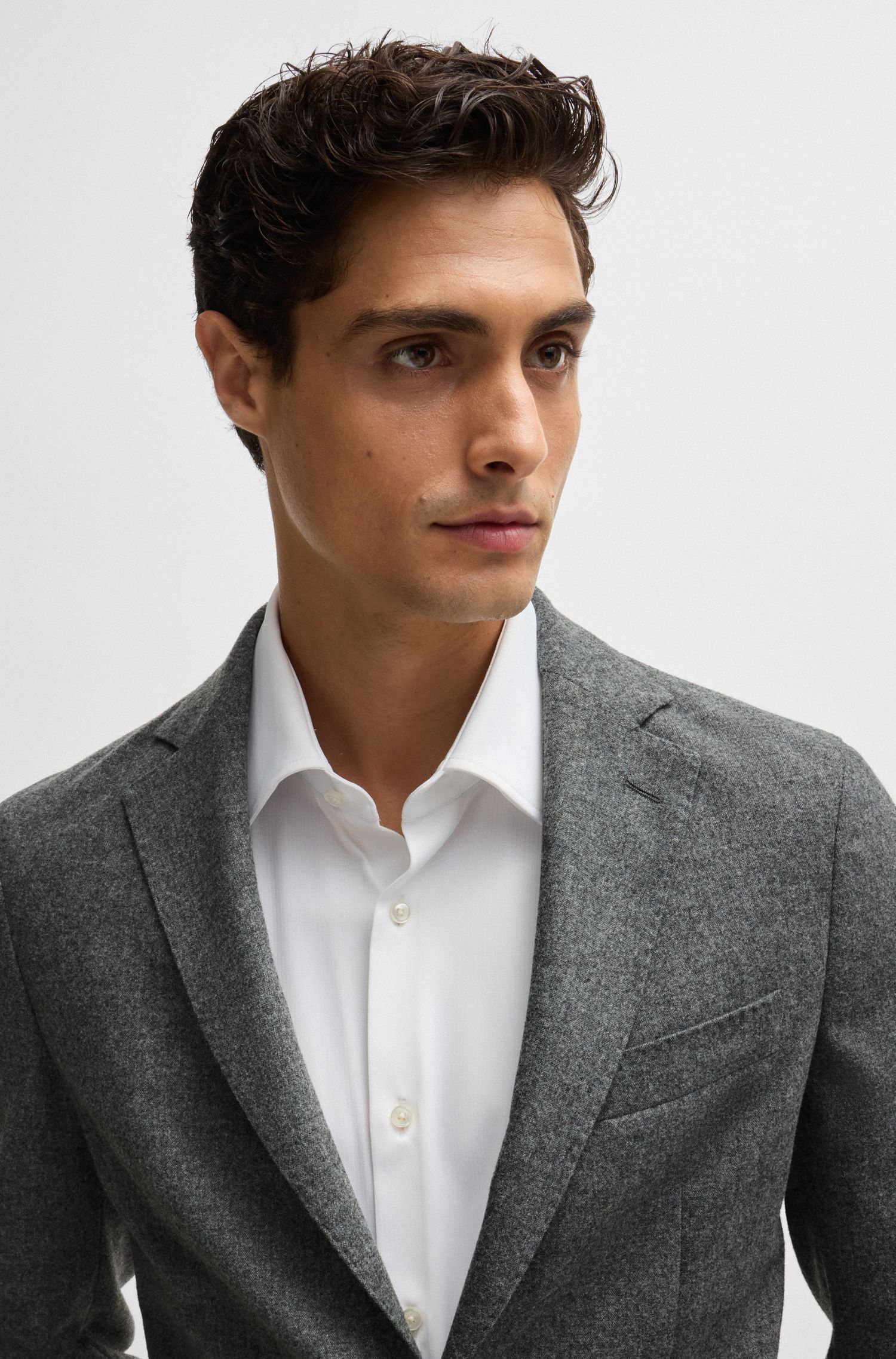 【BOSS博斯】弹力法兰绒修身夹克