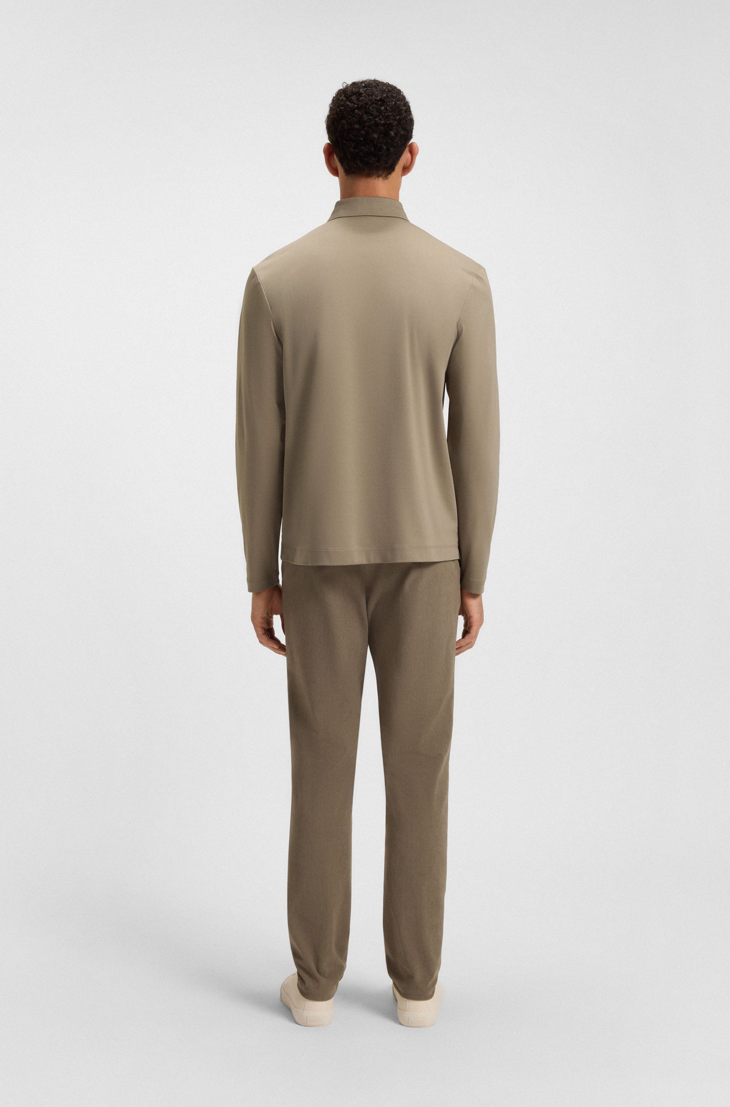 【BOSS博斯】双 B 造型交织字母装饰丝光棉质 Polo 衫