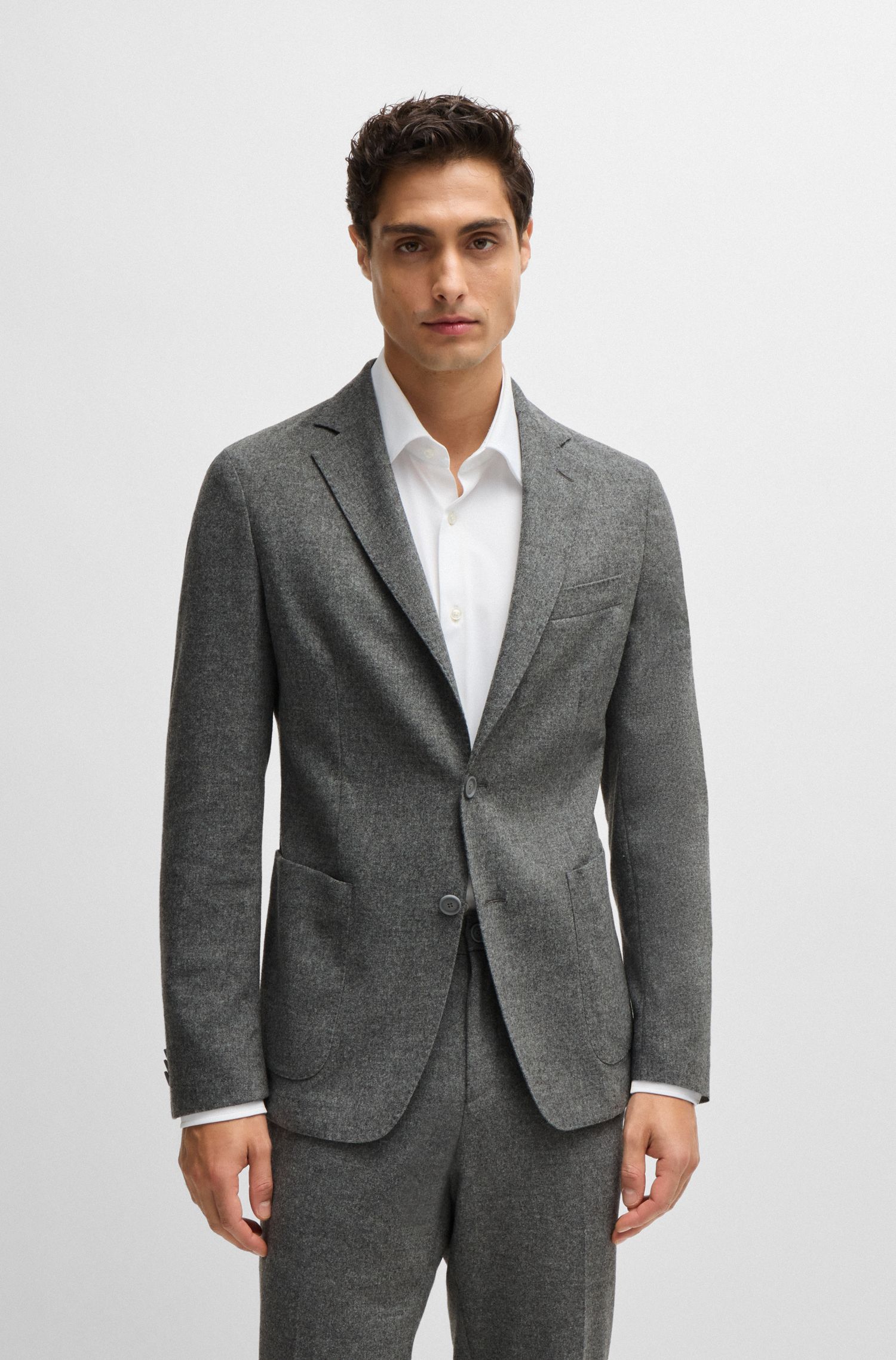 【BOSS博斯】弹力法兰绒修身夹克