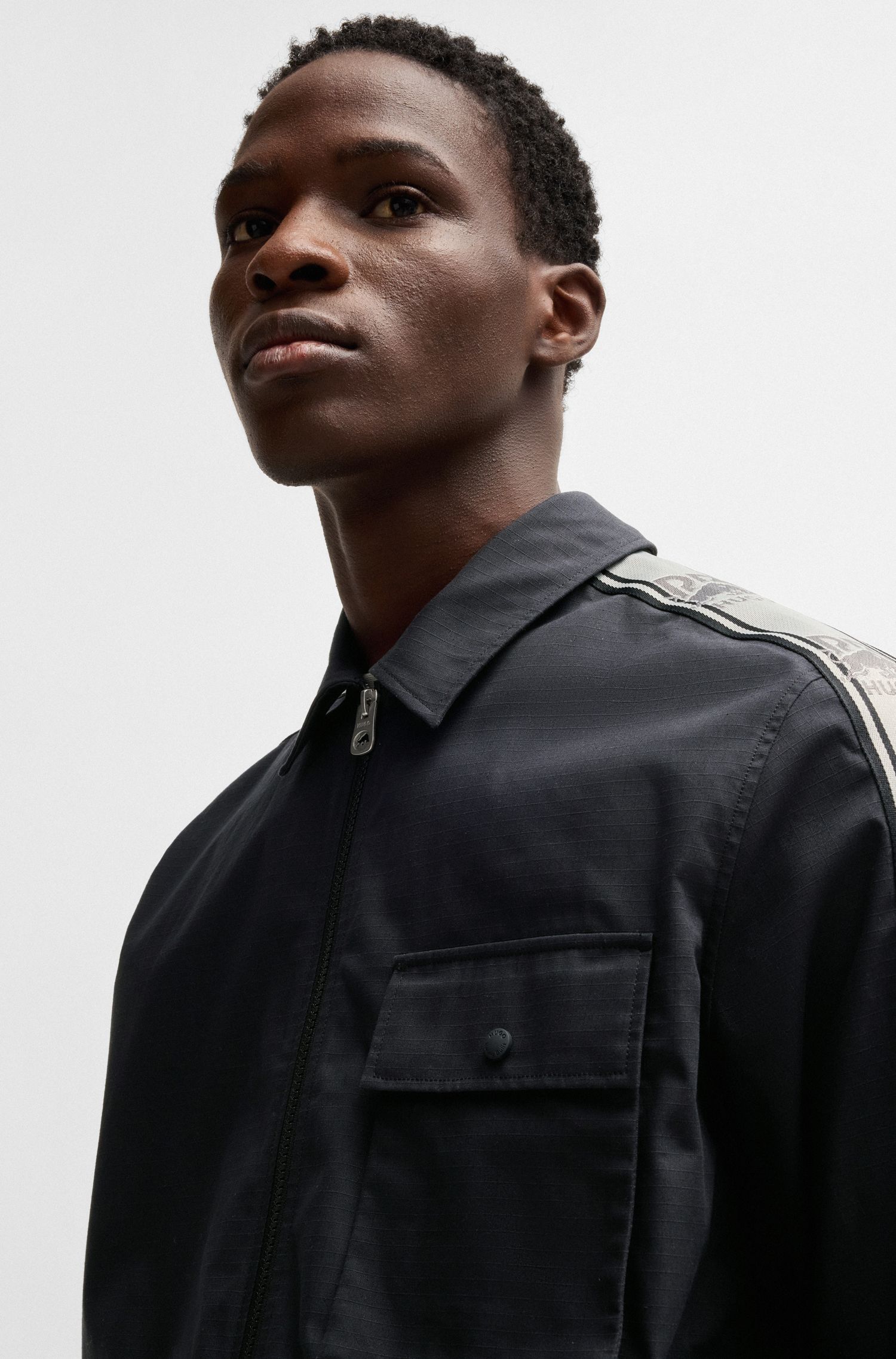 HUGO x RB 大版型品牌标识饰带外套衬衫