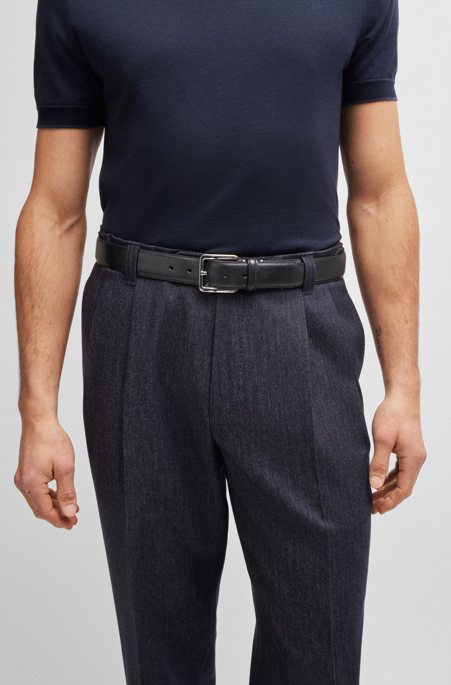 【BOSS博斯】意大利对比缝线皮带