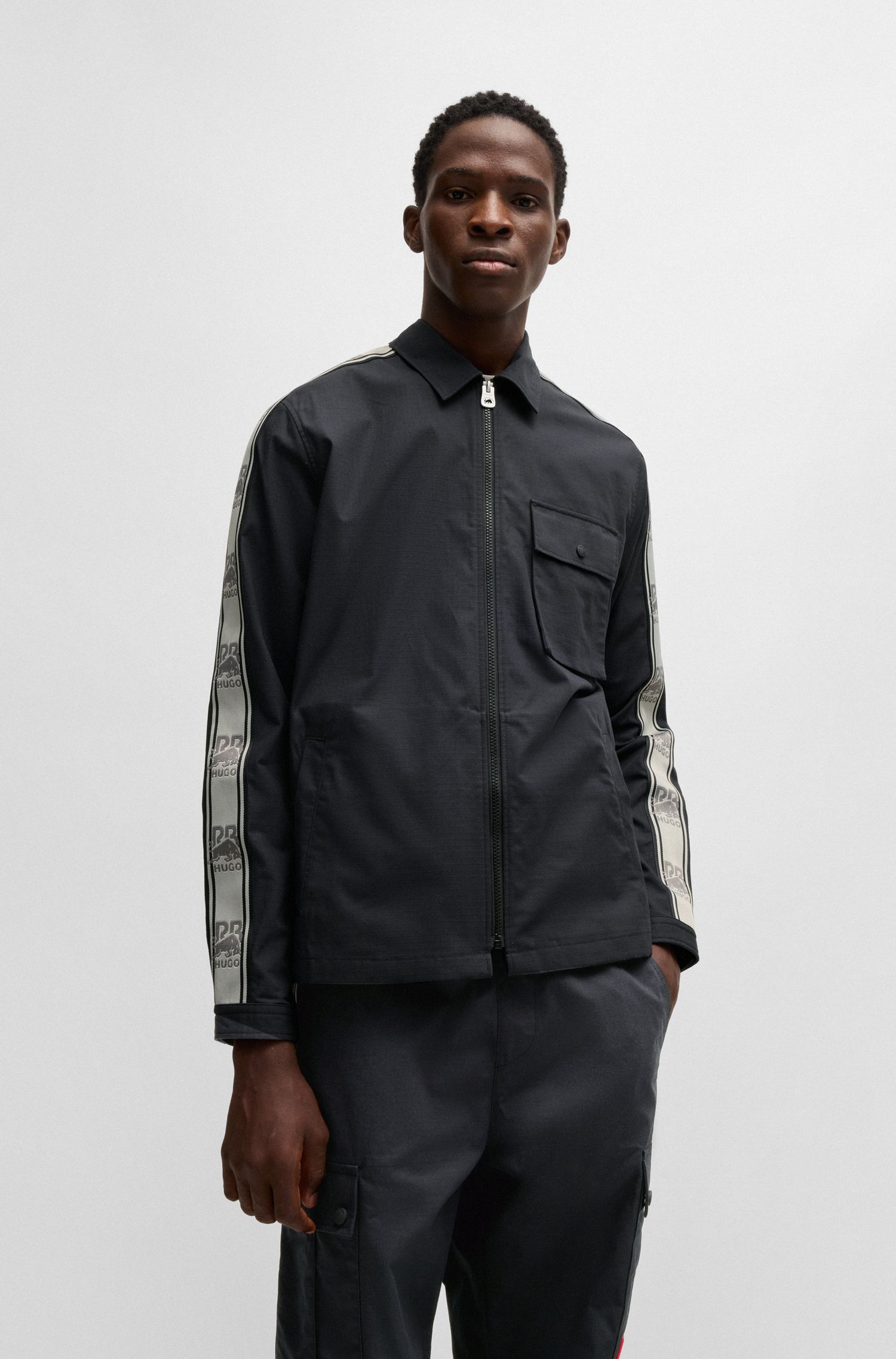 HUGO x RB 大版型品牌标识饰带外套衬衫