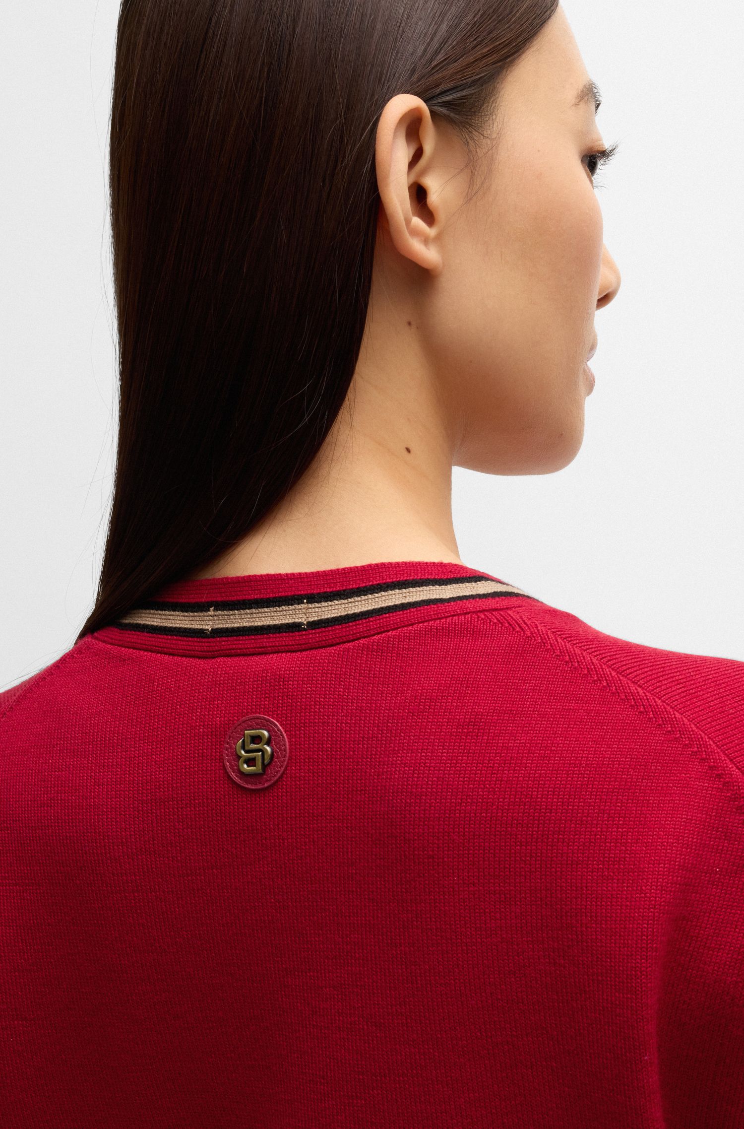 【BOSS博斯】修身款羊毛针织开衫