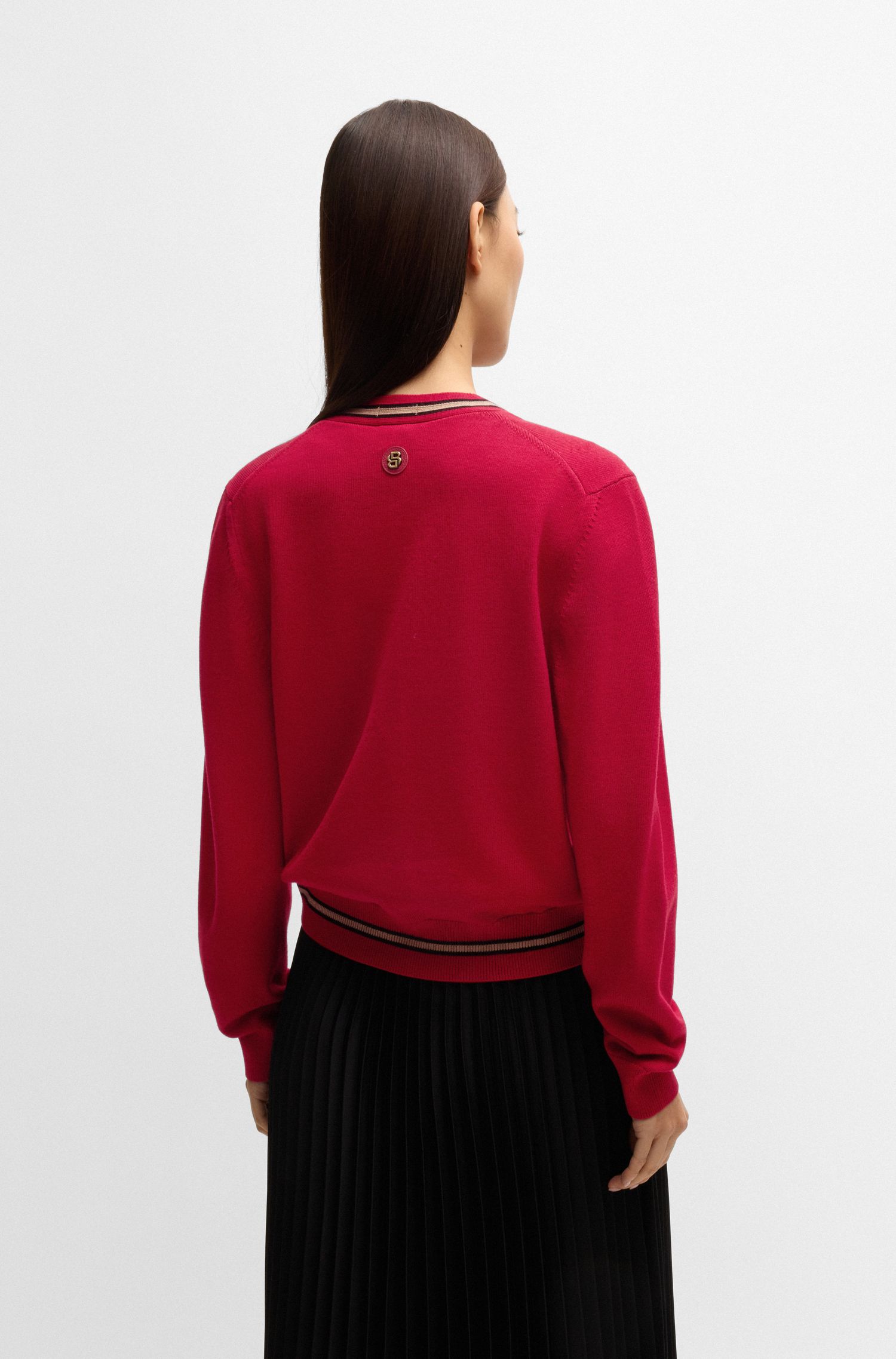 【BOSS博斯】修身款羊毛针织开衫