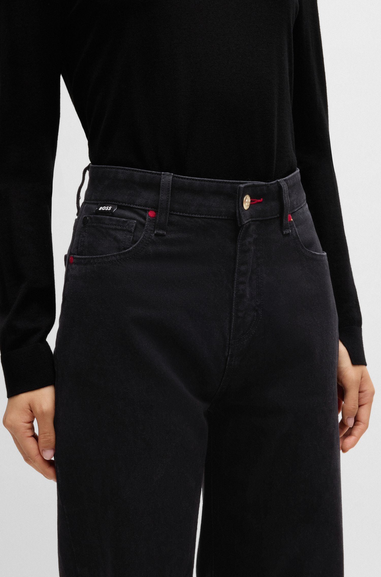 【BOSS博斯】经典黑色牛仔裤