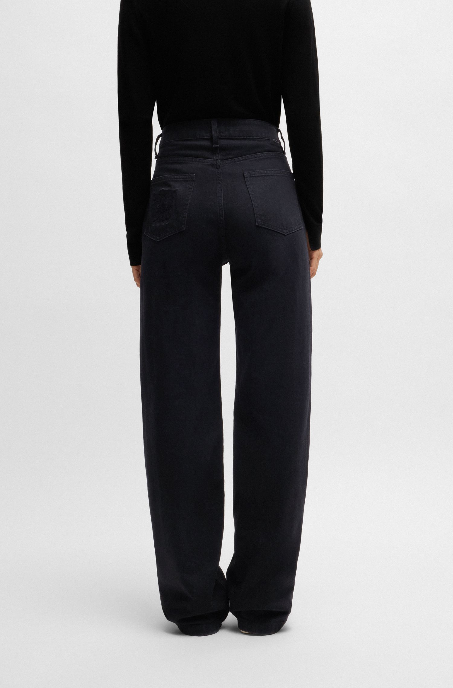 【BOSS博斯】经典黑色牛仔裤