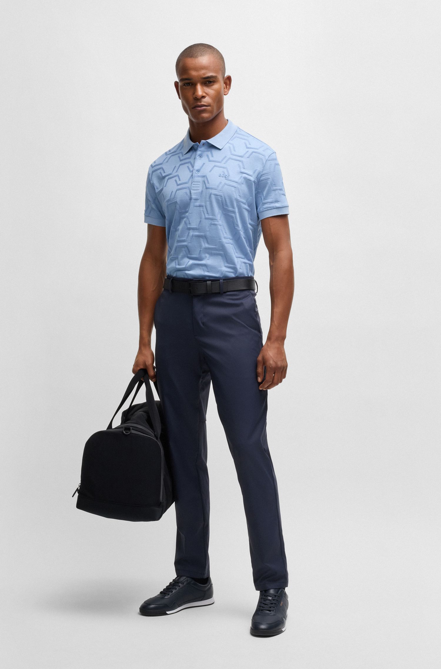 【BOSS博斯】绗缝丝光棉质宽松版型 Paddy Polo 衫