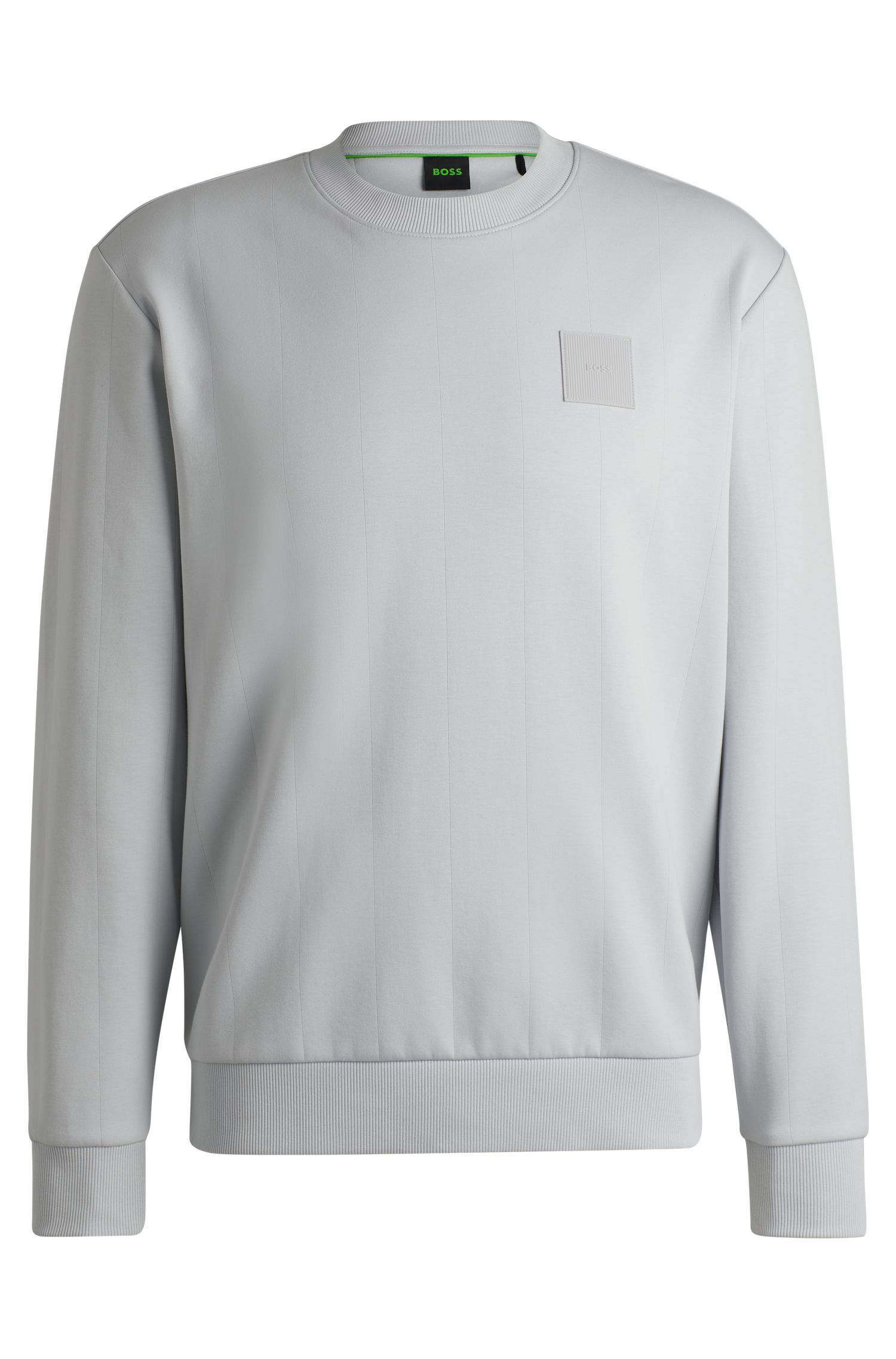 【BOSS博斯】落针缝线棉质混纺运动衫