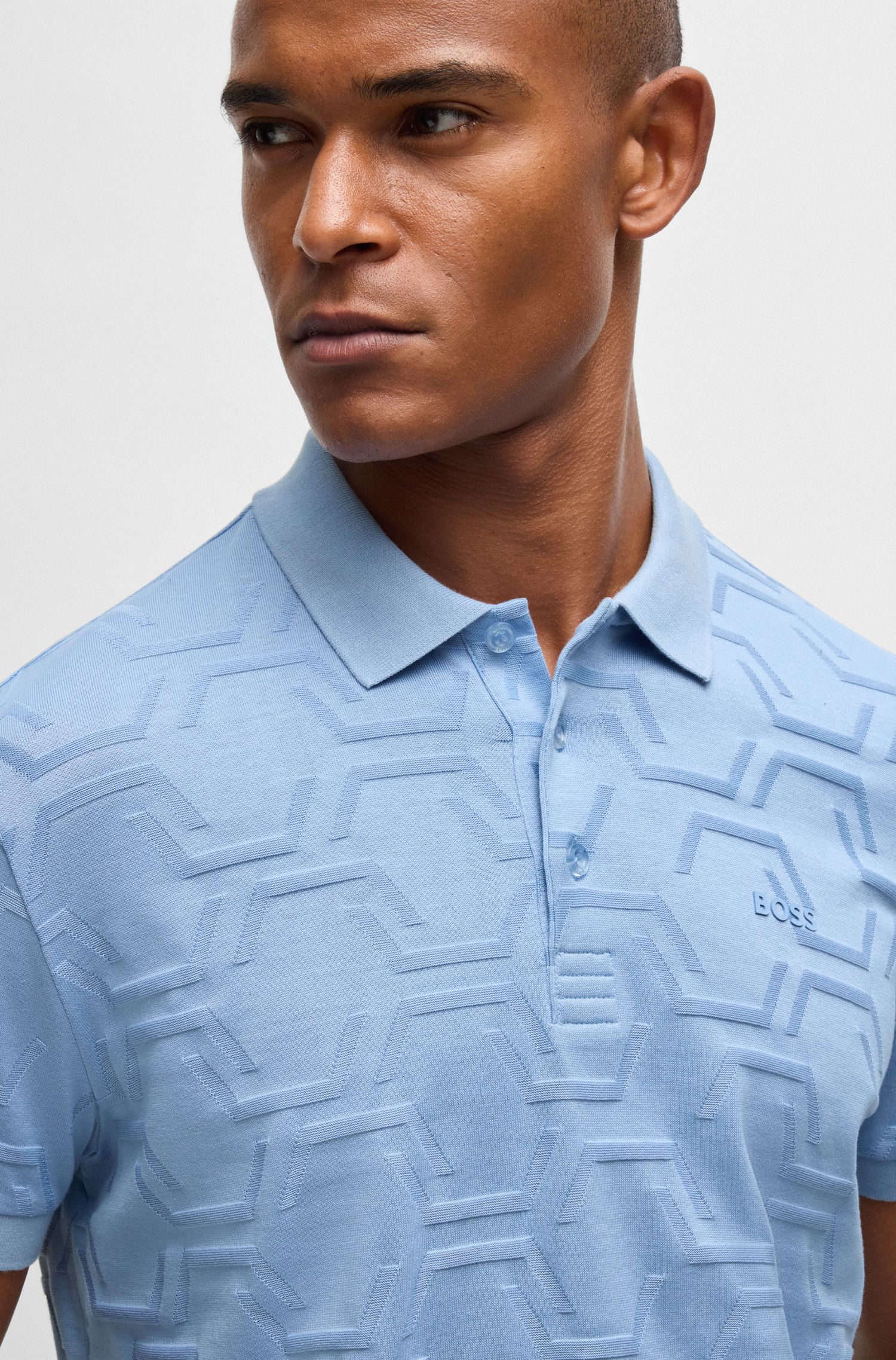 【BOSS博斯】绗缝丝光棉质宽松版型 Paddy Polo 衫