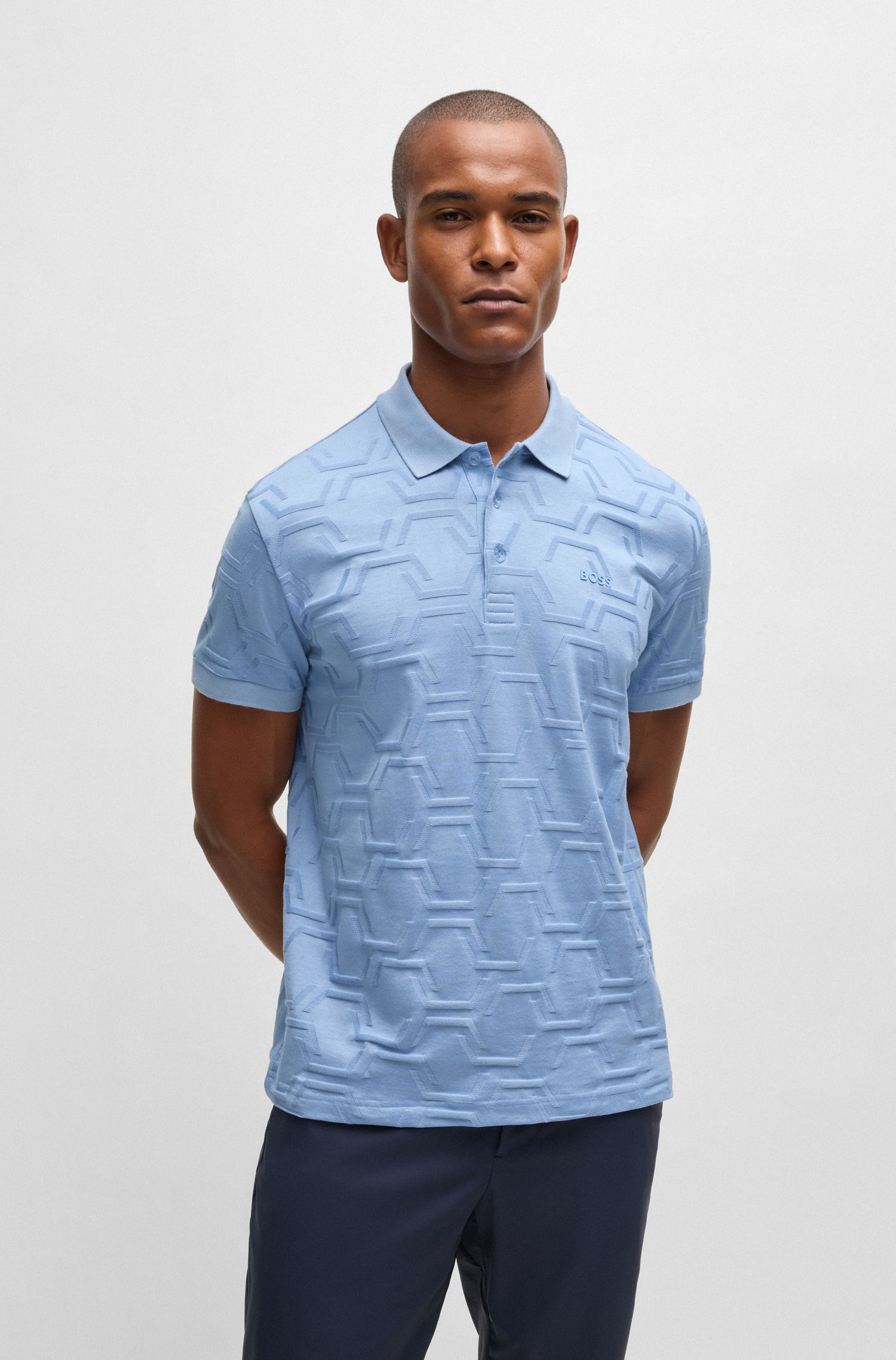 【BOSS博斯】绗缝丝光棉质宽松版型 Paddy Polo 衫