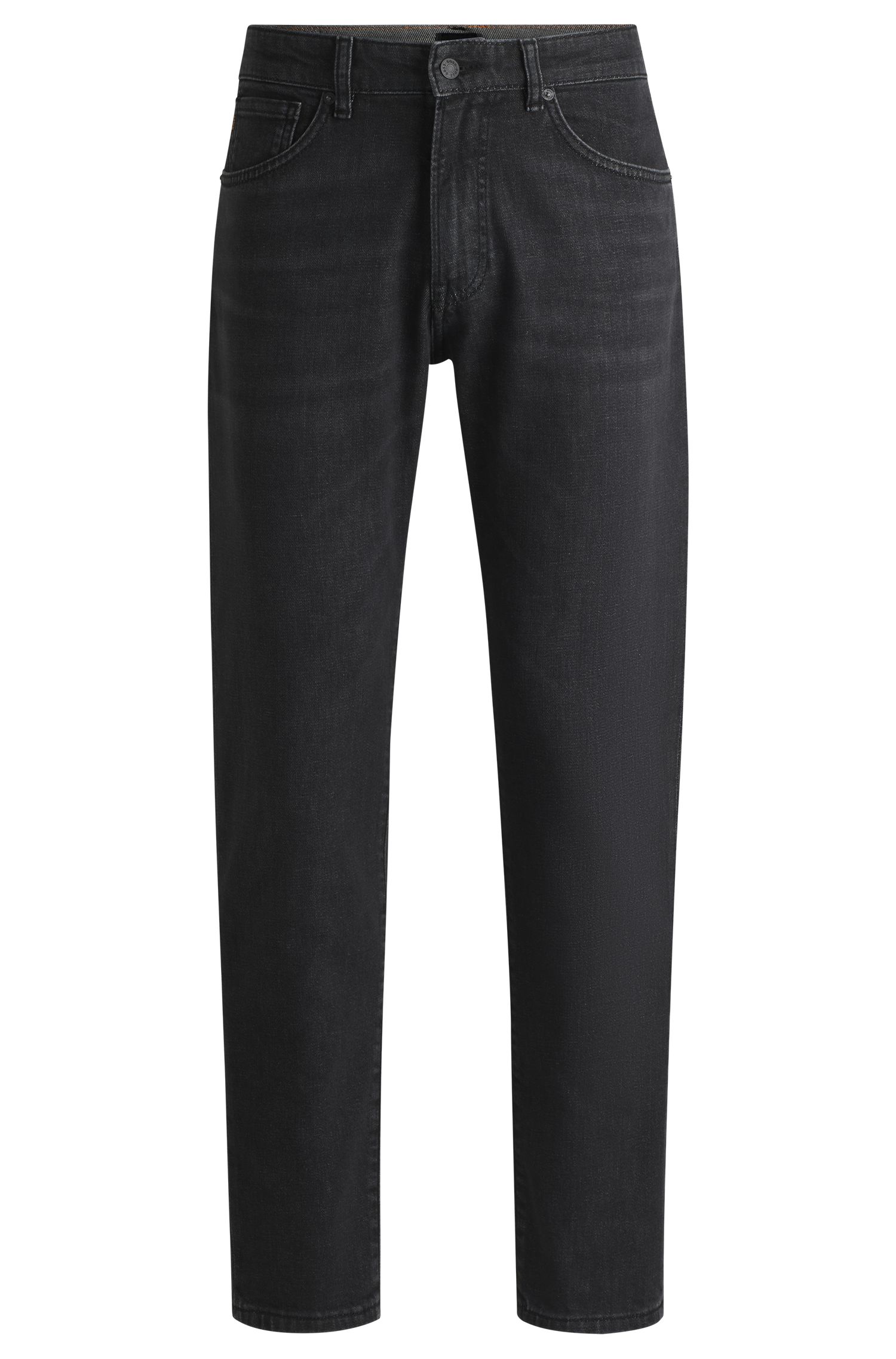 【BOSS博斯】黑色舒适弹力锥形牛仔裤