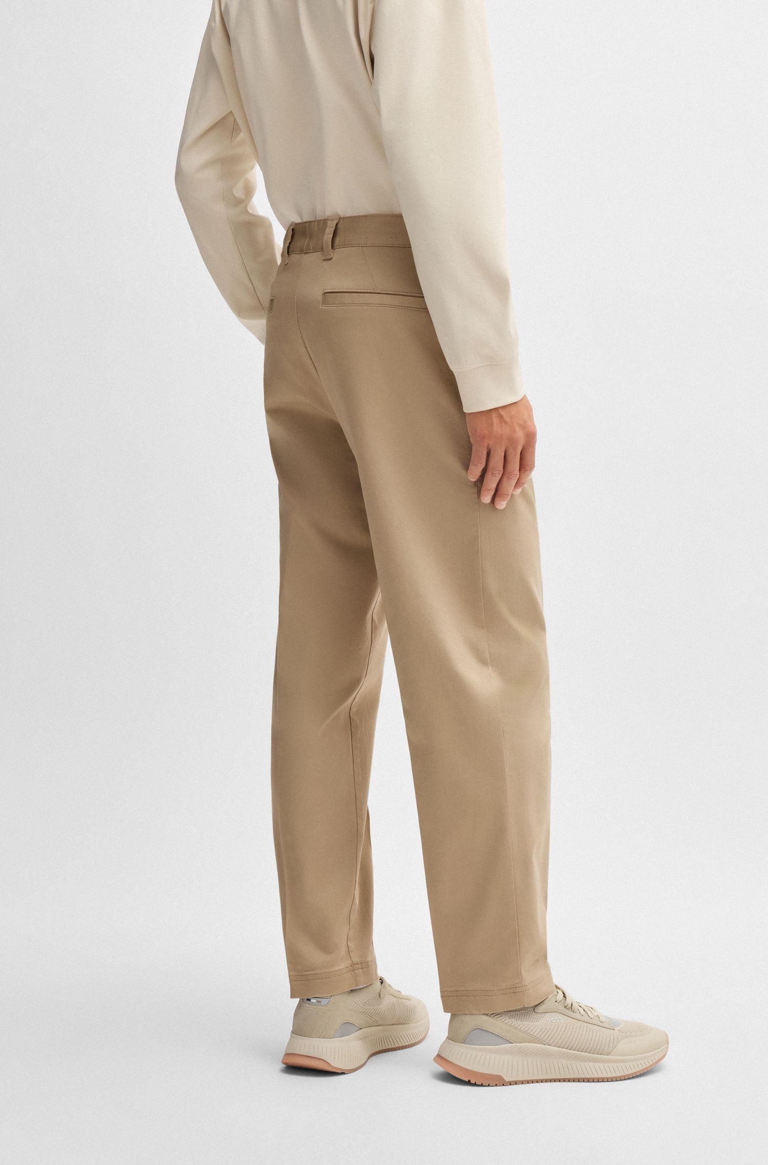 【BOSS博斯】弹力棉质多臂提花直筒版型长裤