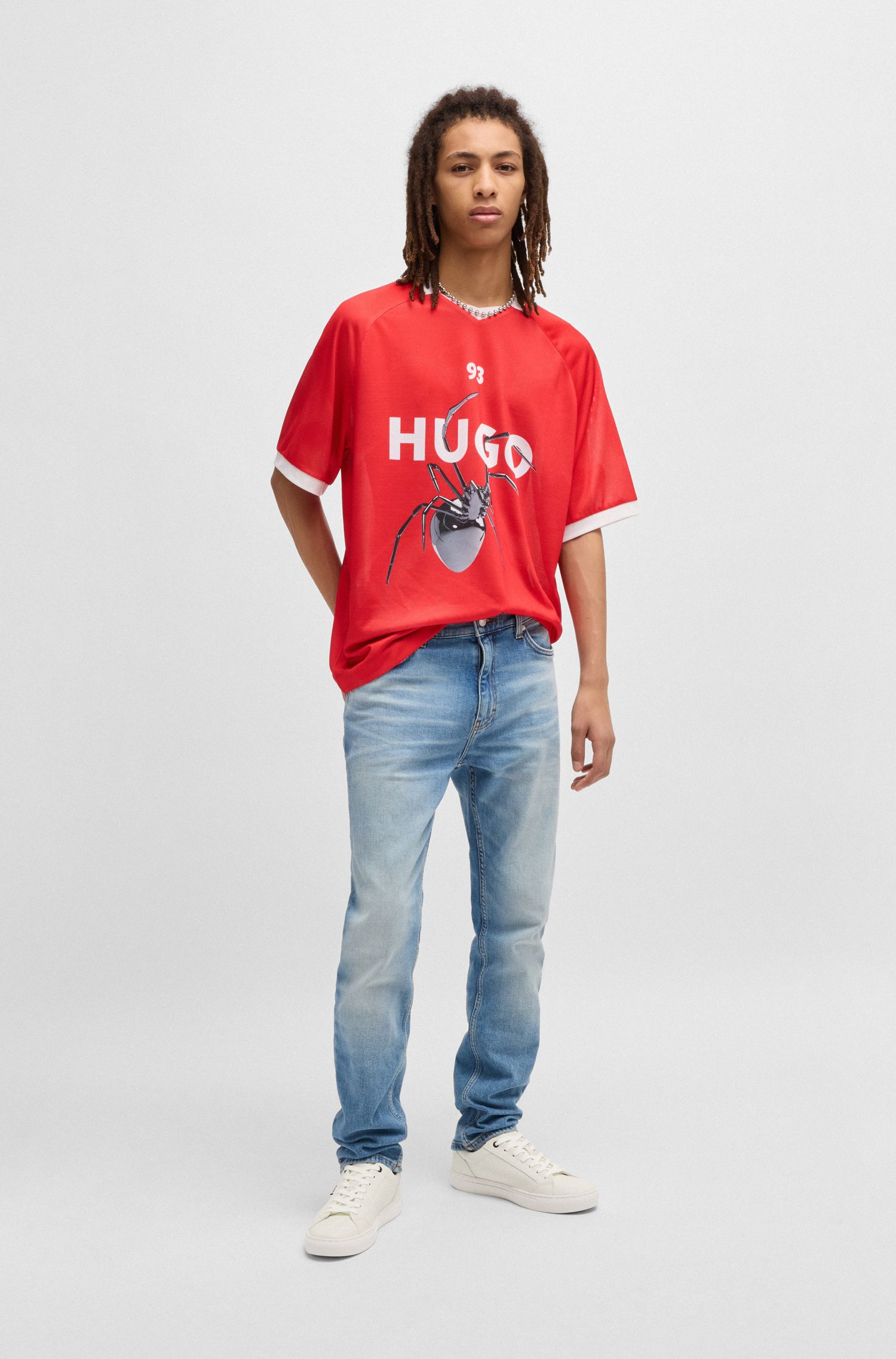 【HUGO雨果】撞色后饰片人造革运动鞋