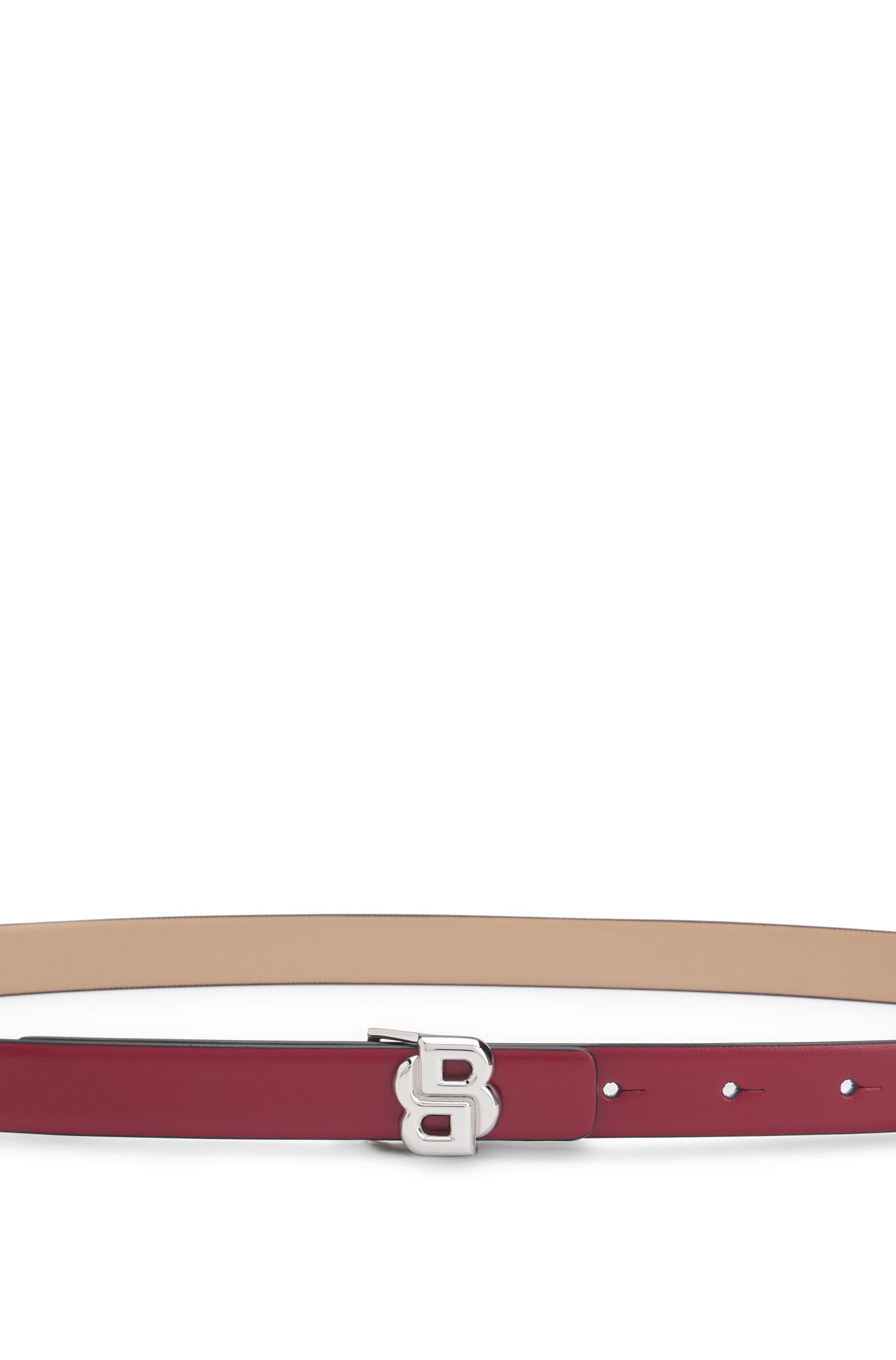 【BOSS博斯】双 B 造型交织字母图案意大利皮革腰带