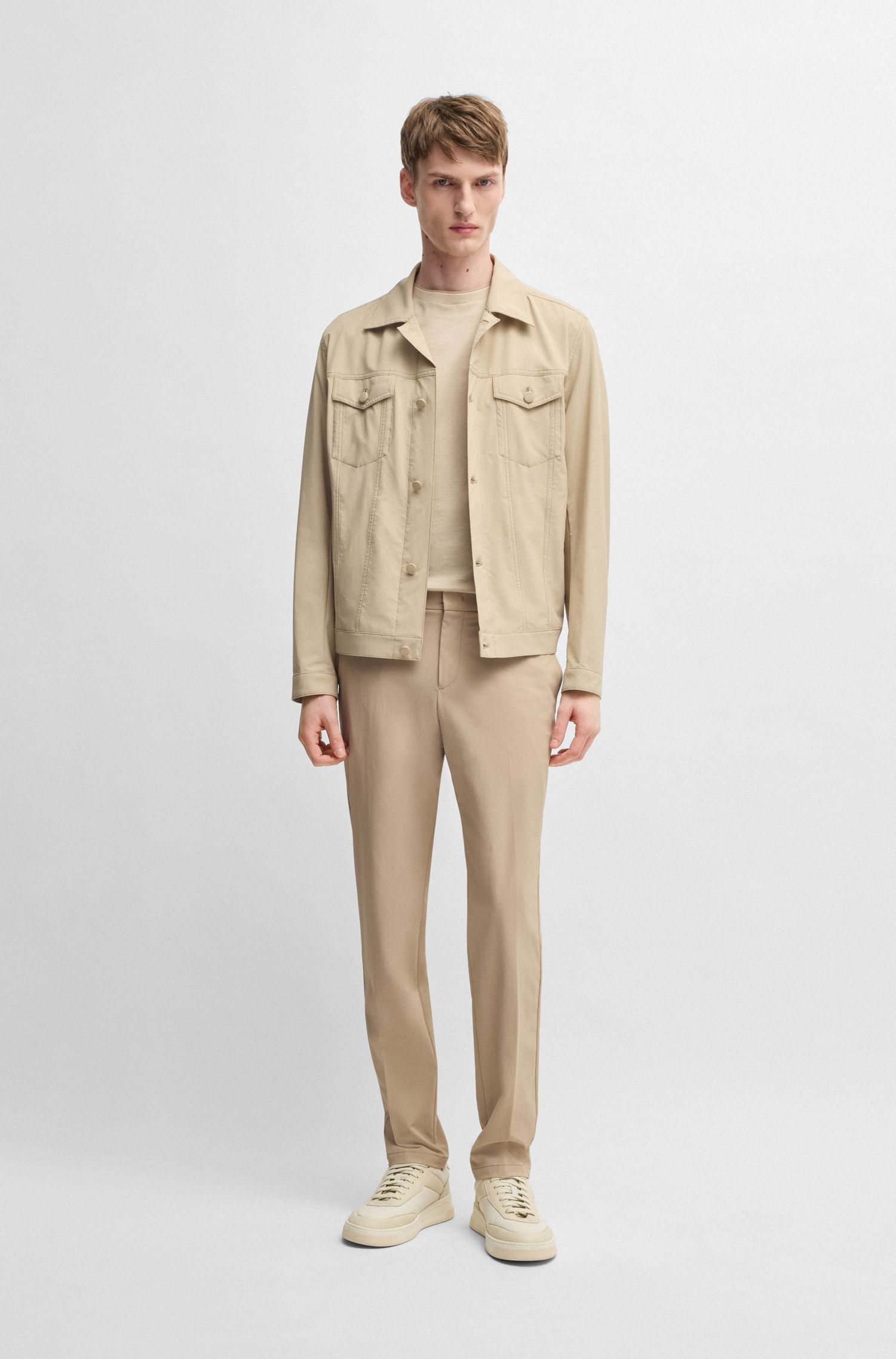 【BOSS博斯】便携设计弹力软质面料修身长裤