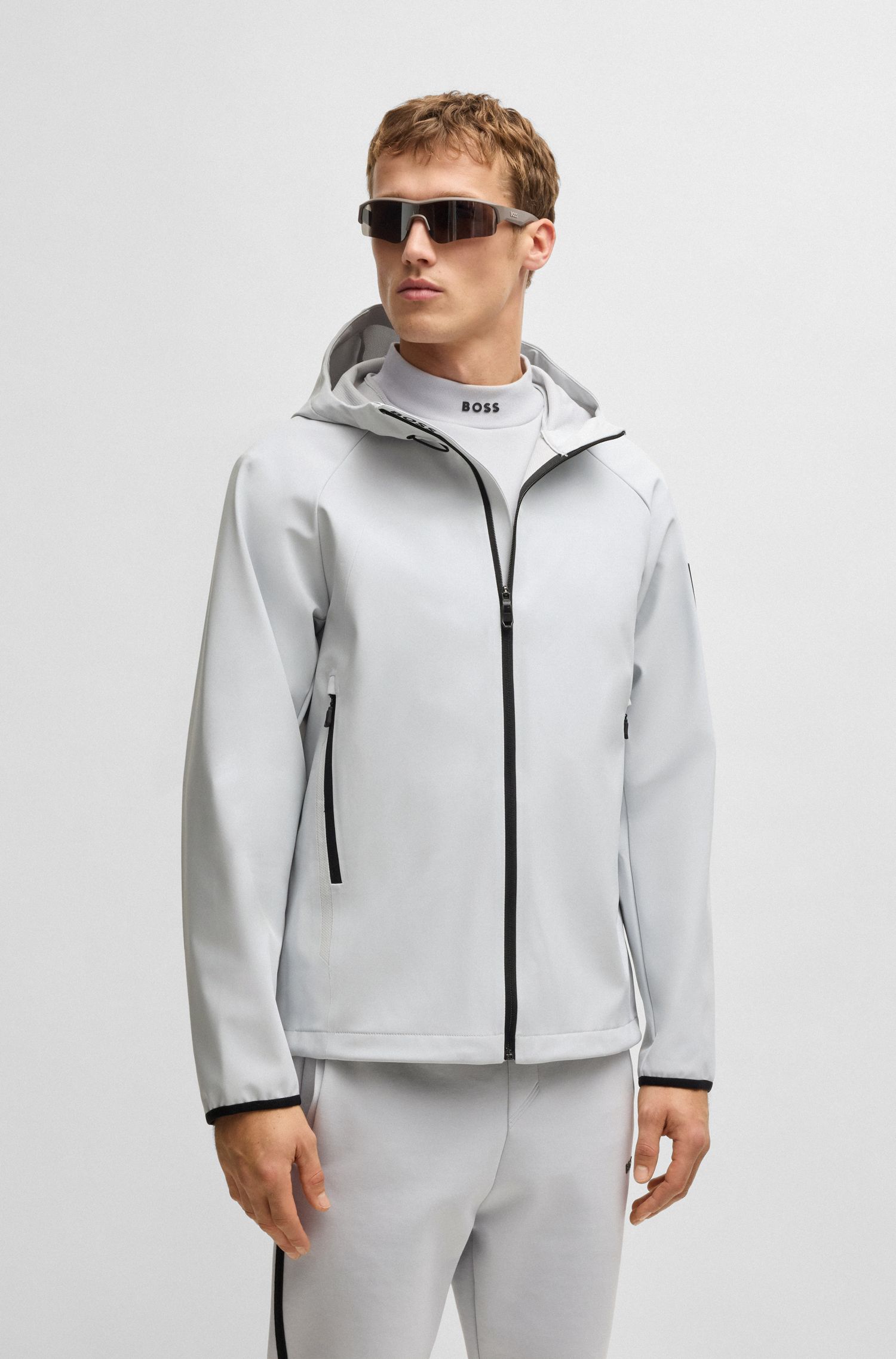 【BOSS博斯】软壳面料连帽夹克