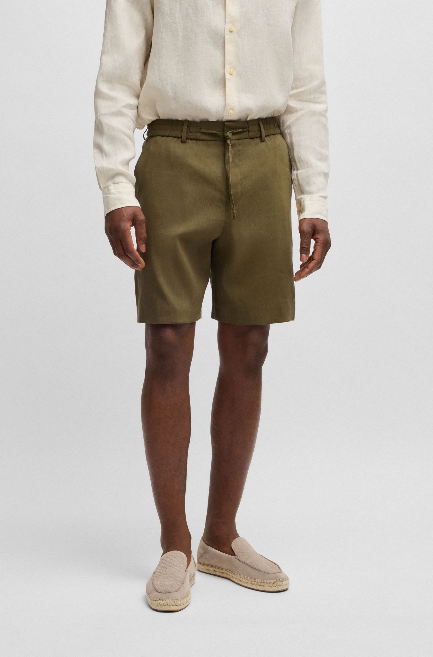 【BOSS博斯】亚麻混纺正装短裤