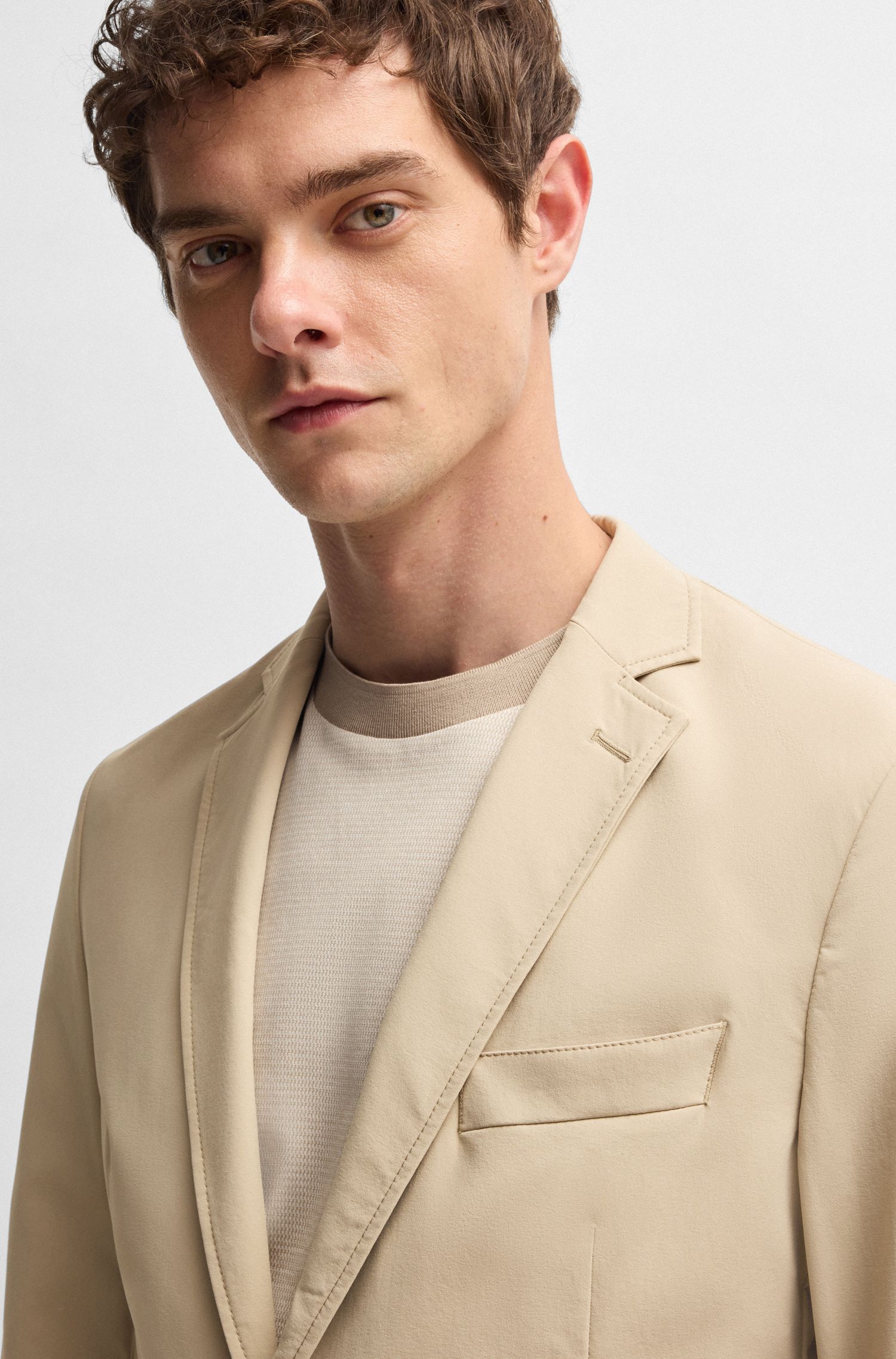 【BOSS博斯】便携弹力软质修身西装夹克