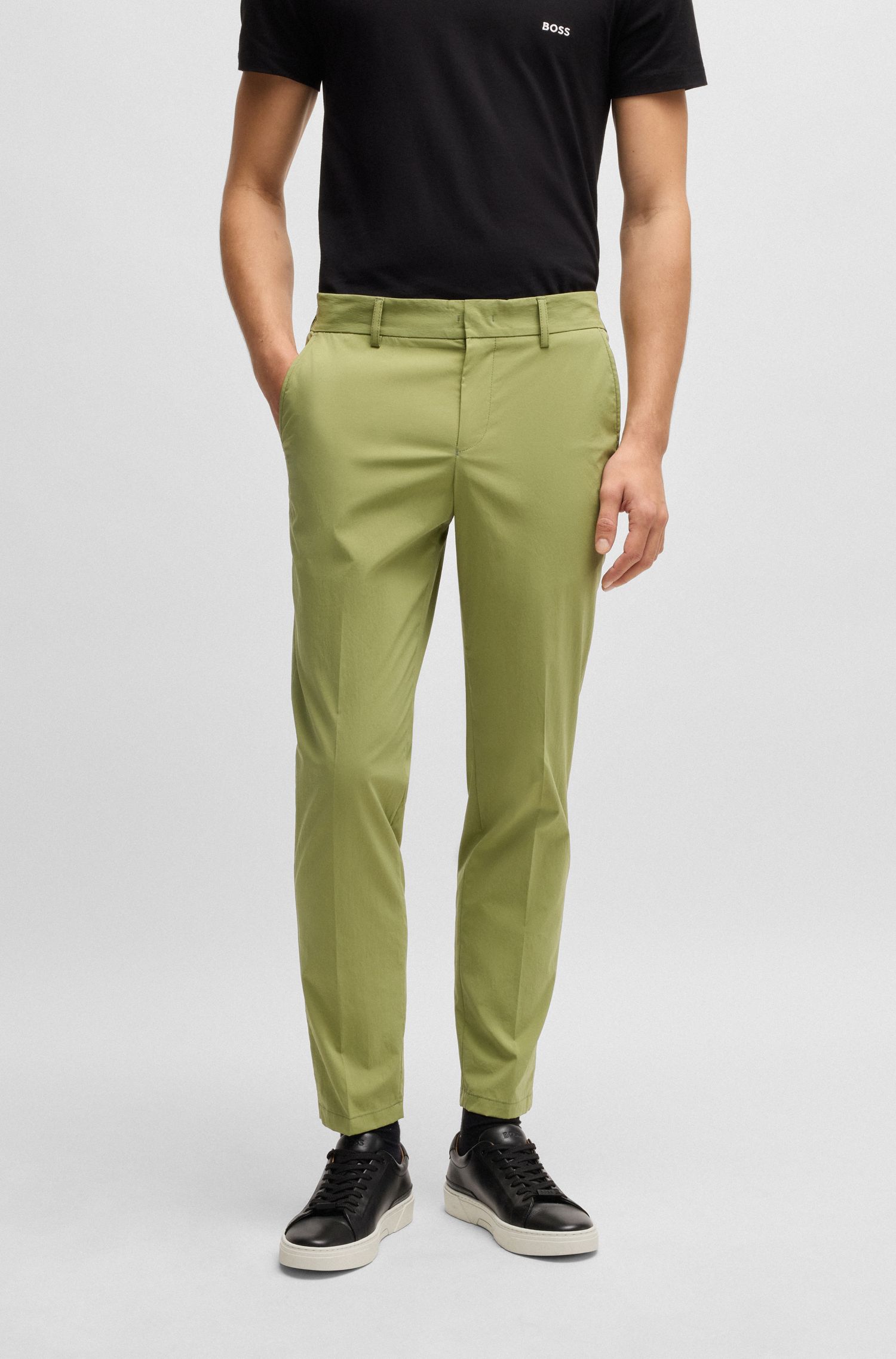 【BOSS博斯】UV 防护府绸正装裤