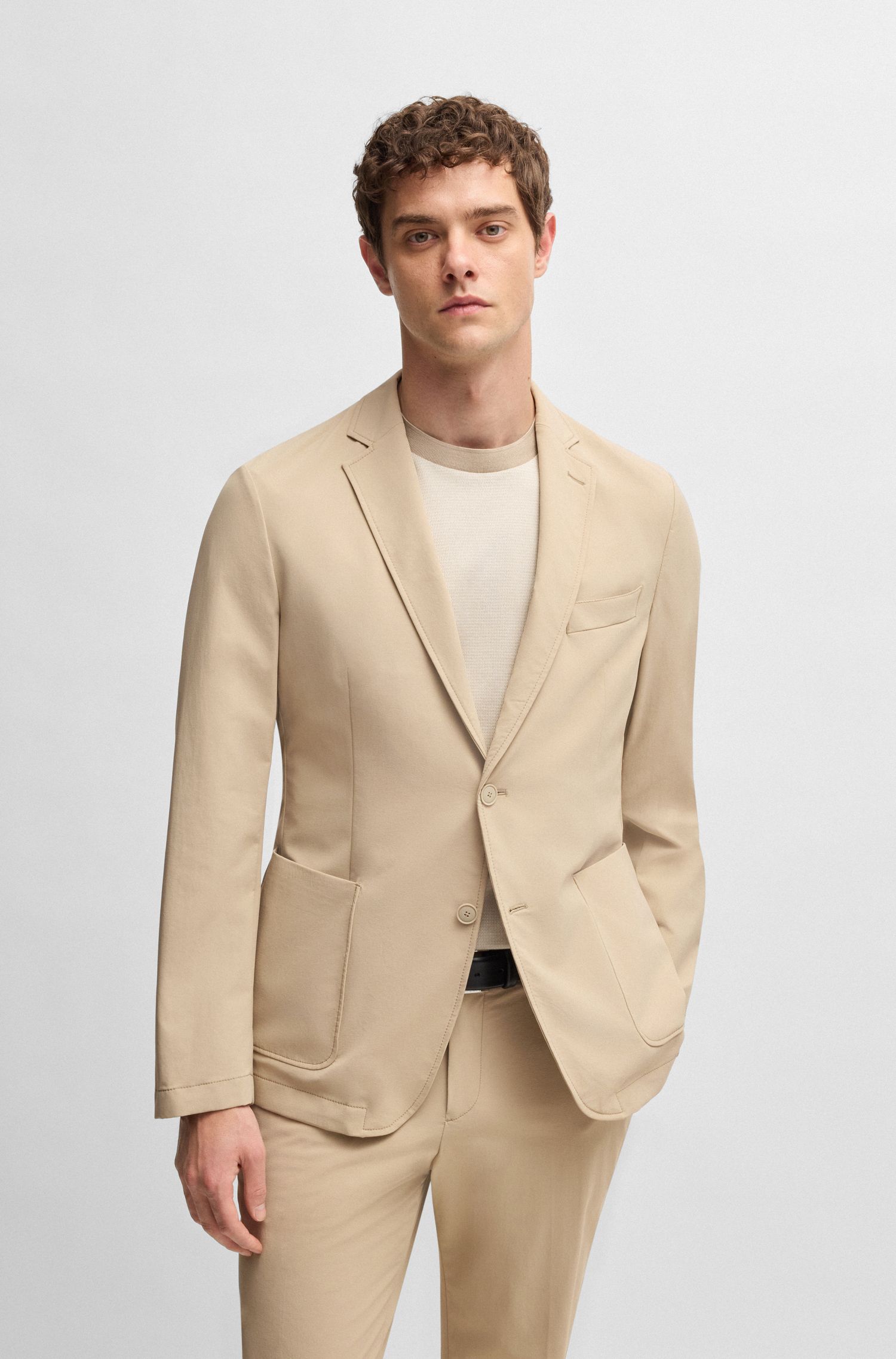 【BOSS博斯】便携弹力软质修身西装夹克