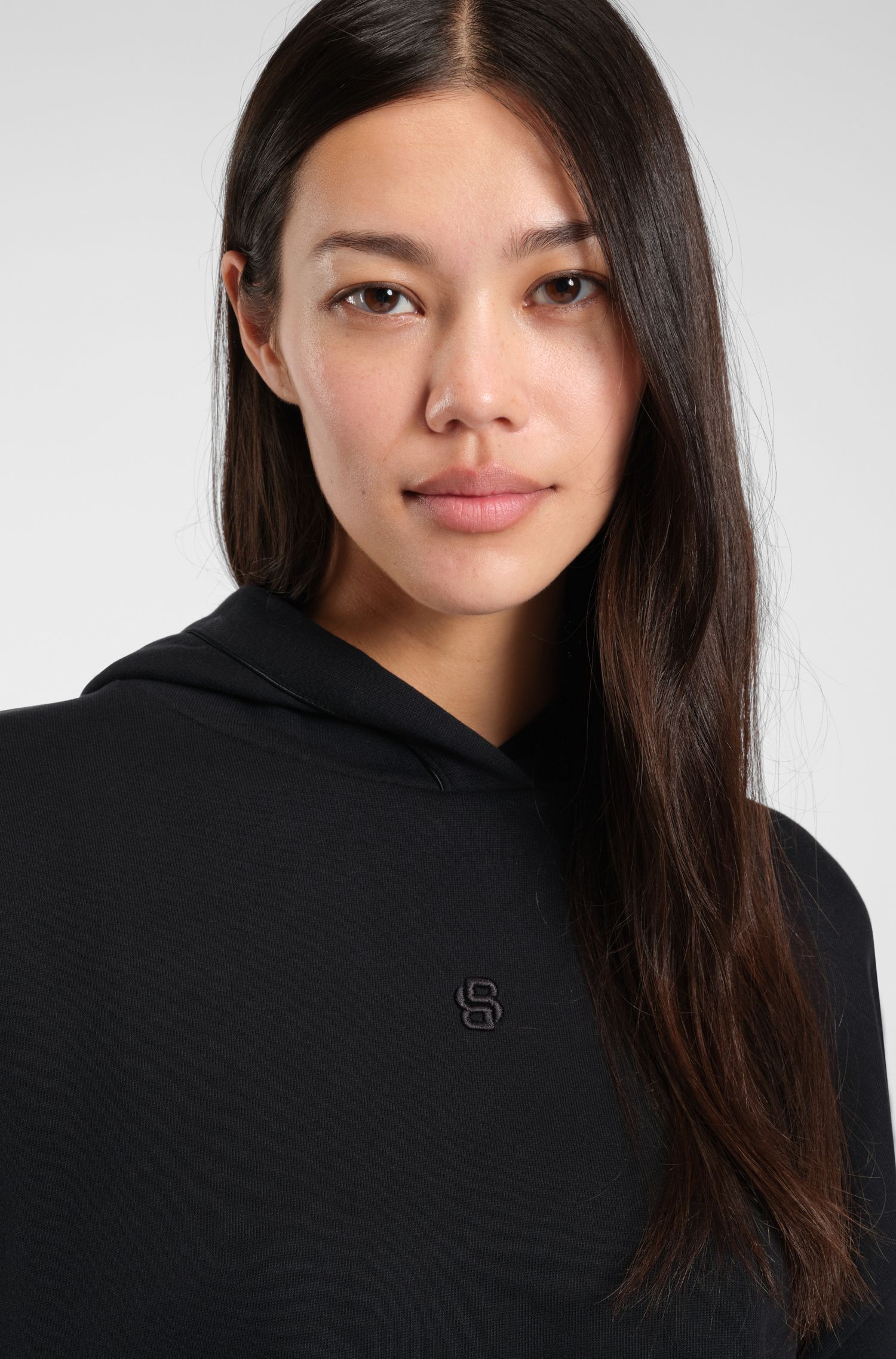 【BOSS博斯】双 B 交织字母棉质混纺连帽衫