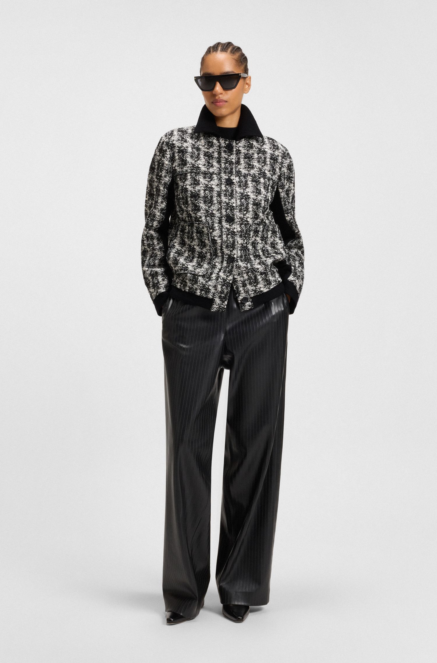 【BOSS博斯】图案羽毛粗花呢常规版型夹克