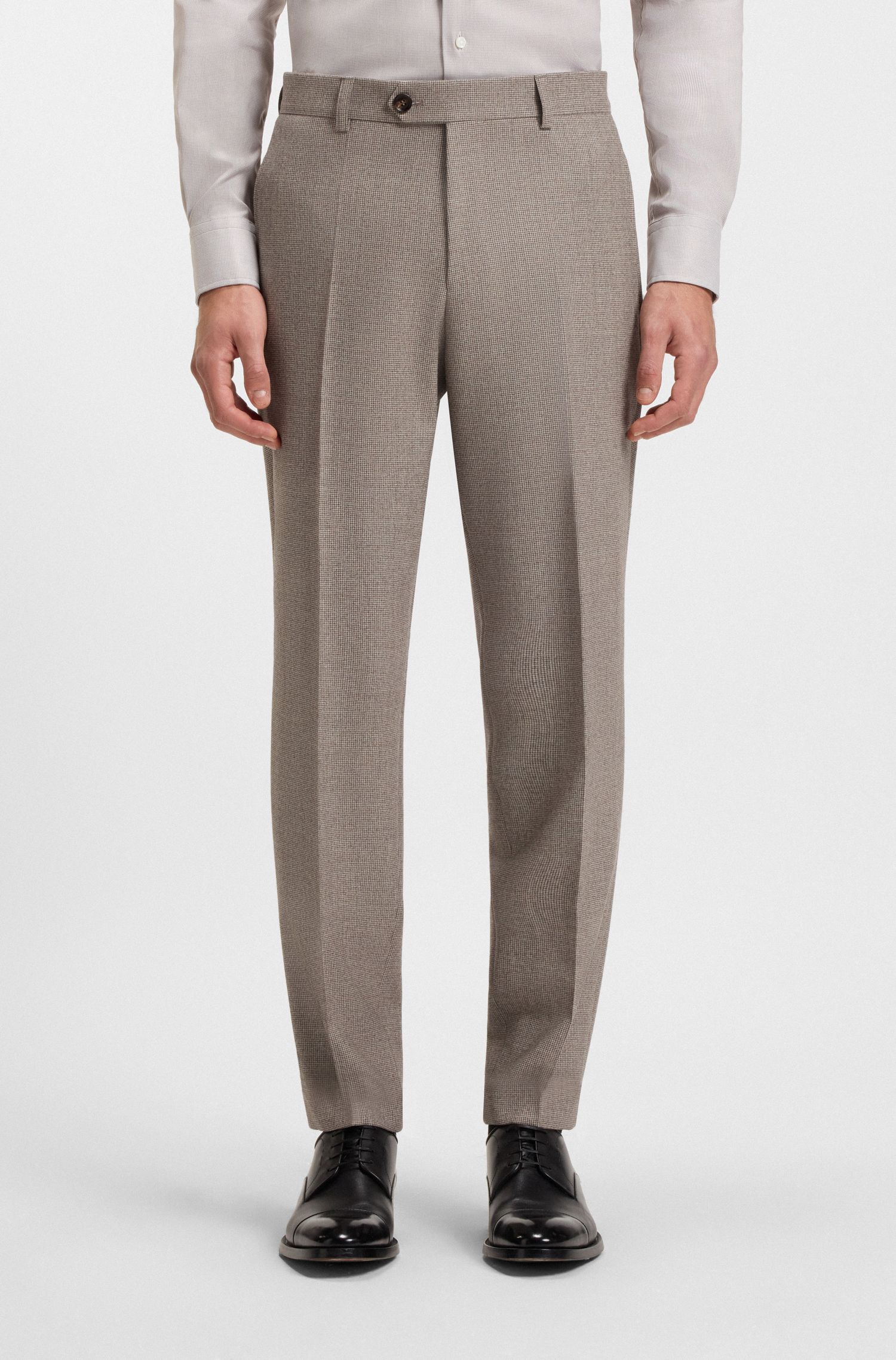 【BOSS博斯】微图案羊毛锥形长裤