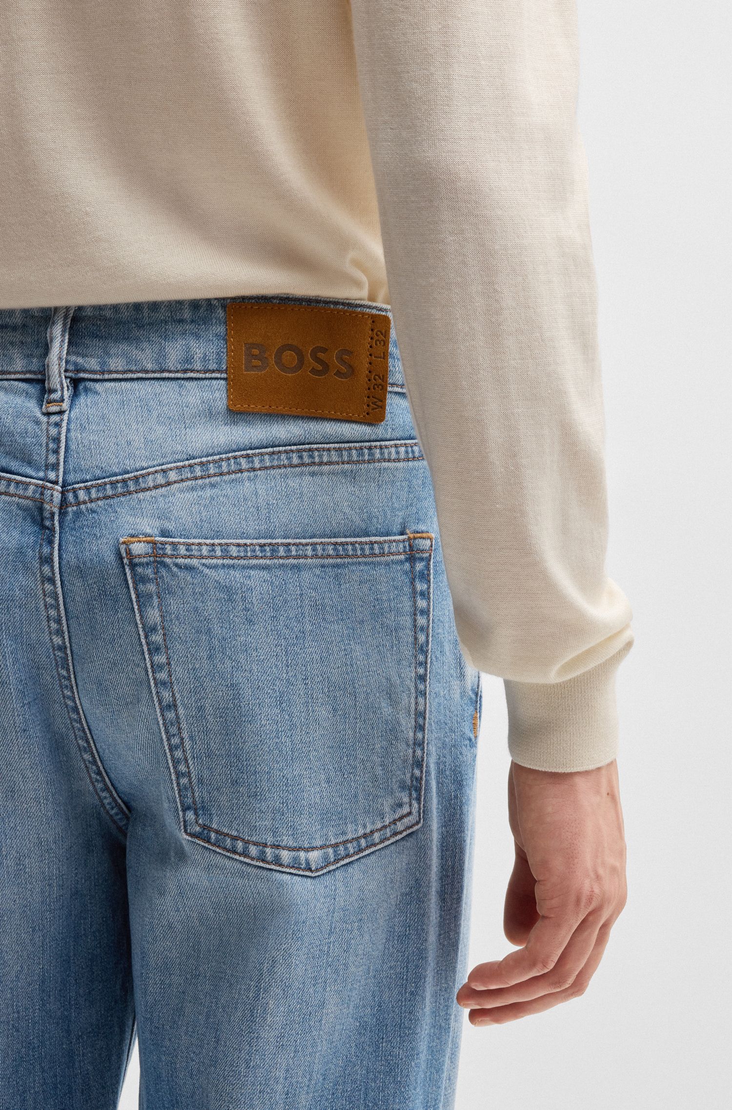 【BOSS博斯】蓝色舒适弹力经典版型牛仔裤