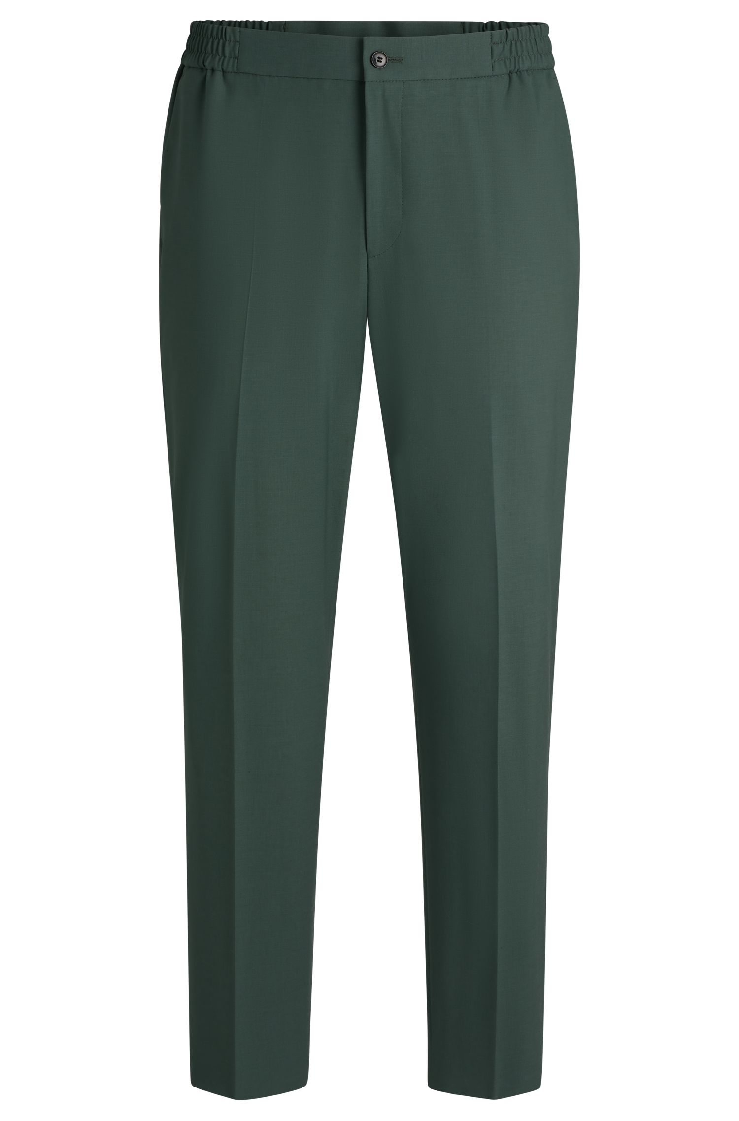 【HUGO雨果】羊毛混纺府绸修身长裤