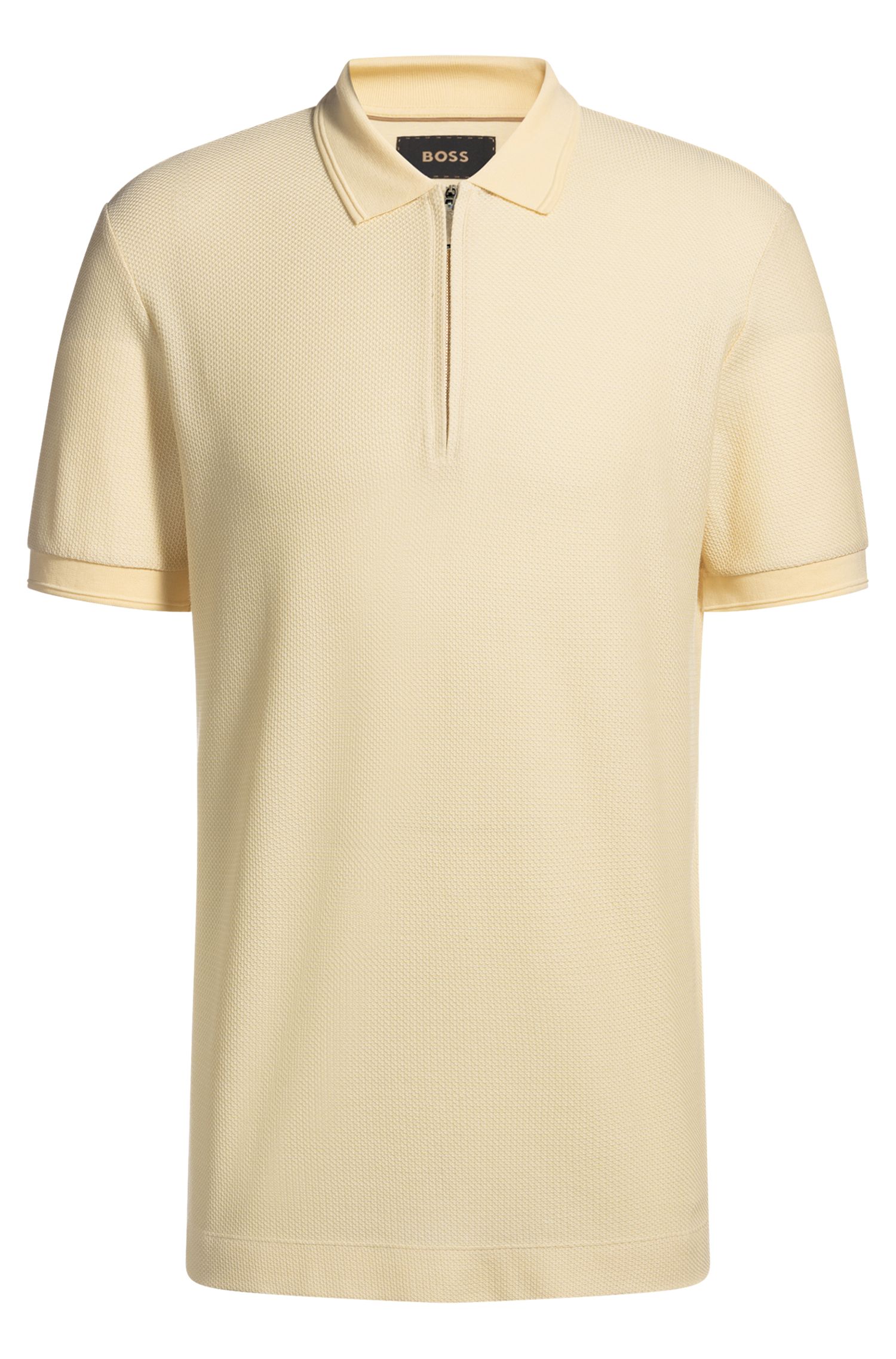 【BOSS博斯】泡泡结构棉质真丝混纺 Polo 衫