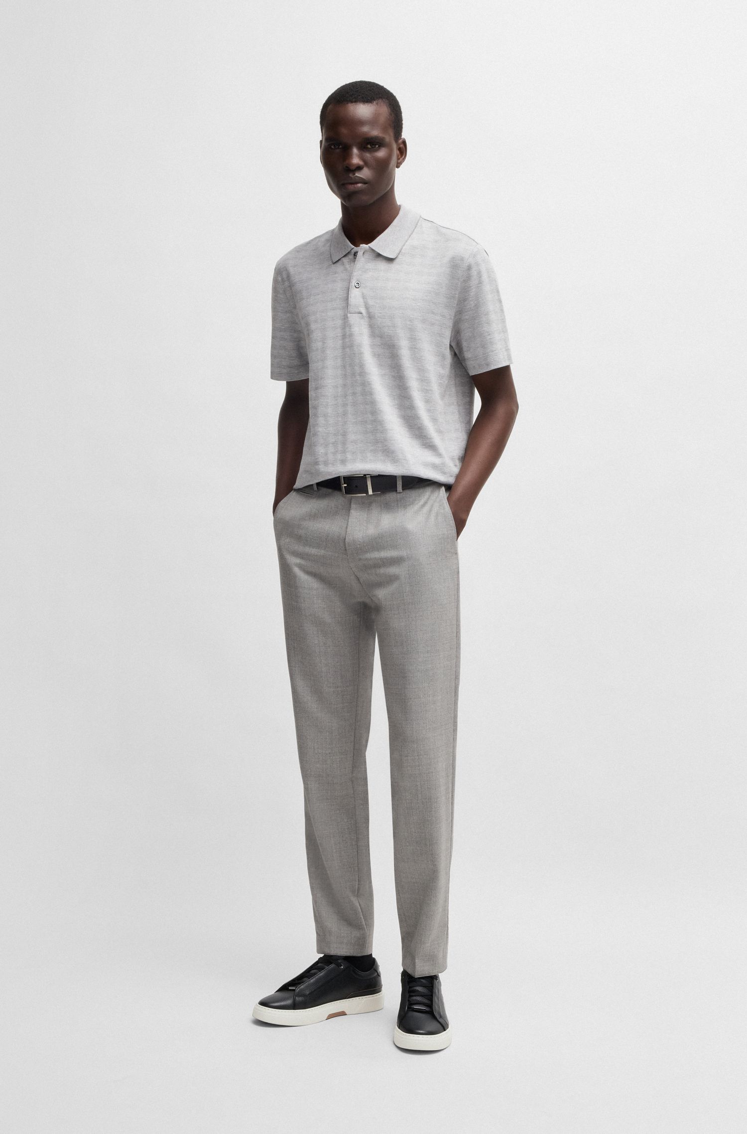 【BOSS博斯】粒面皮革隐藏鞋带 Gary 运动鞋