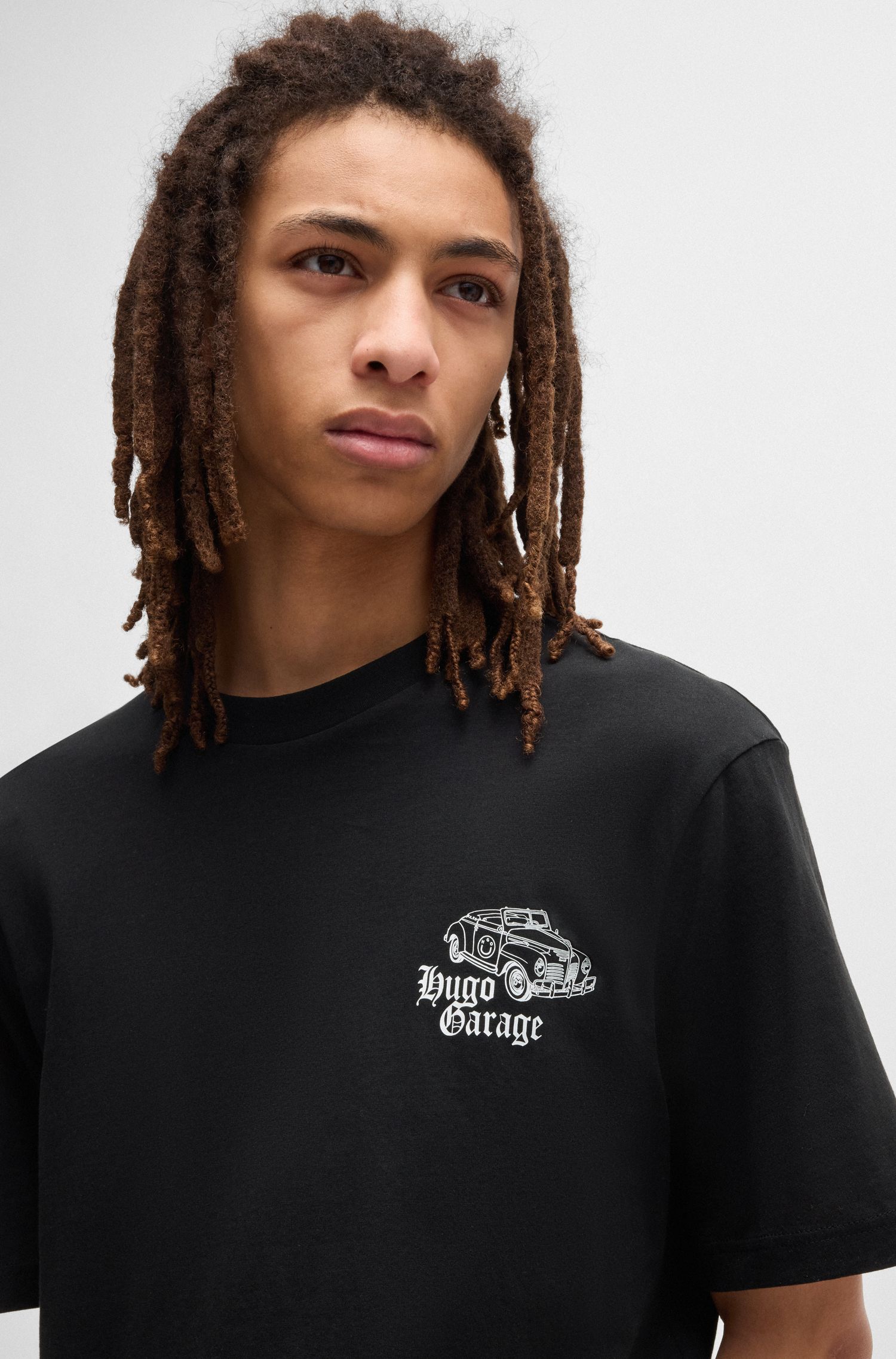 【HUGO雨果】汽车图案印花棉质平纹针织 T 恤