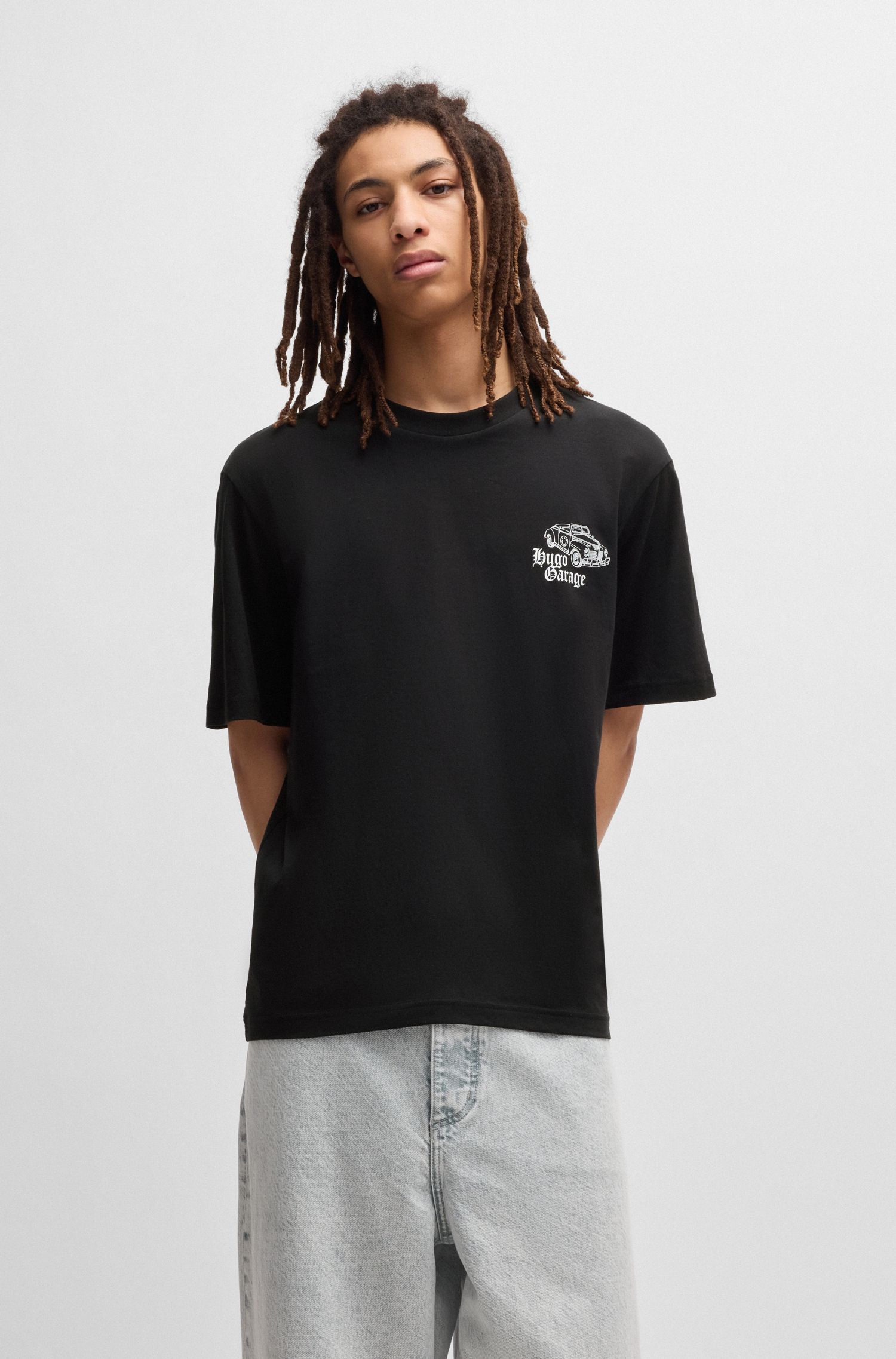 【HUGO雨果】汽车图案印花棉质平纹针织 T 恤