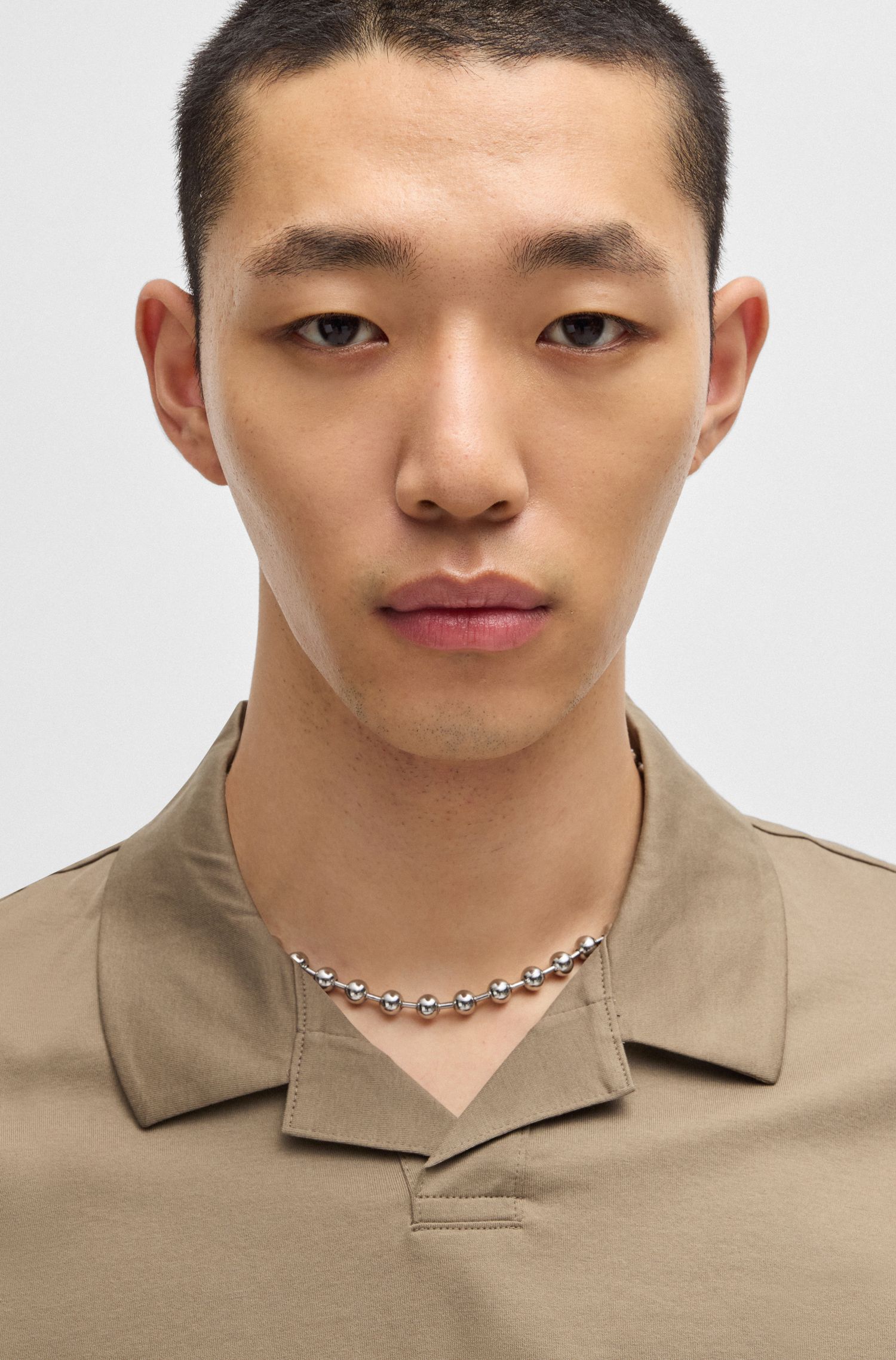 【HUGO雨果】小立领设计丝光棉质修身 Polo 衫