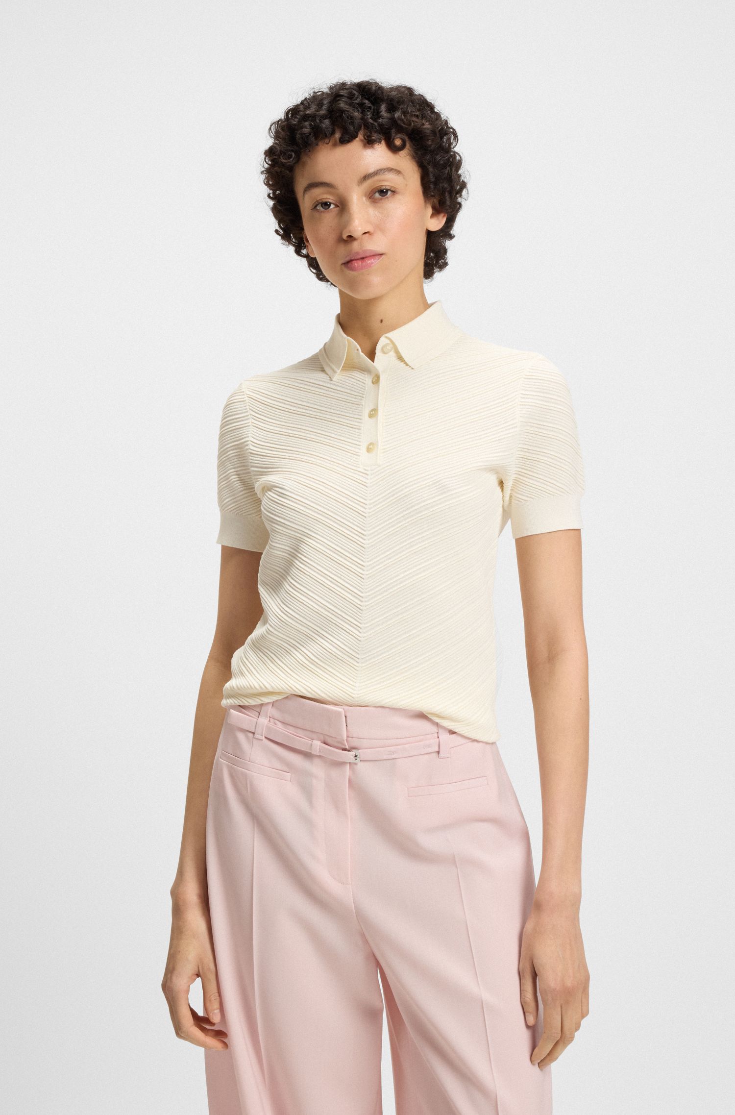 【BOSS博斯】Polo 领挺阔毛衣